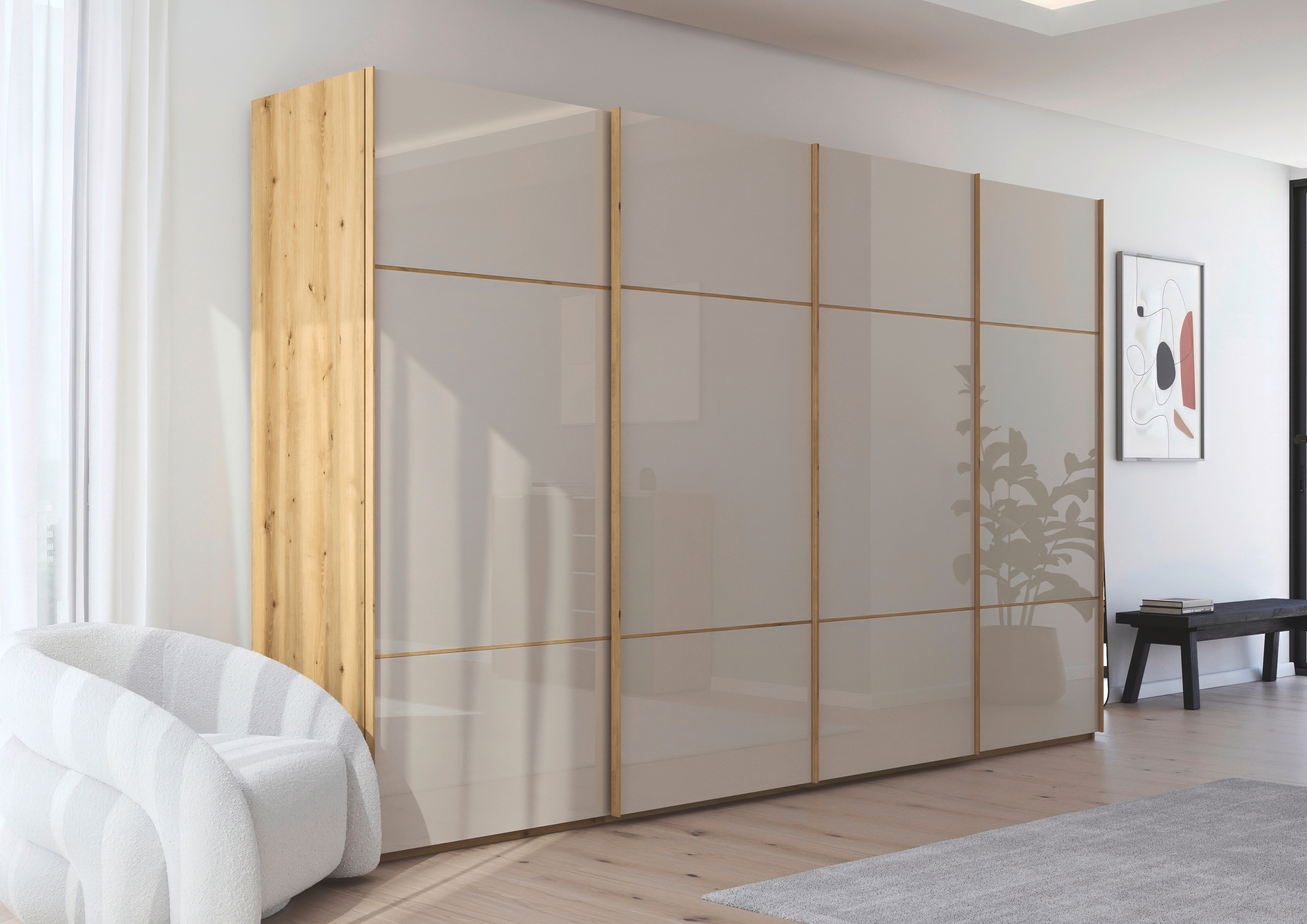 Thumbnail - rauch Schwebetürenschrank "Kleiderschrank Schrank Garderobe Schlafzimmerschrank SCALE-TRIO", edle dreigeteilte Front mit...