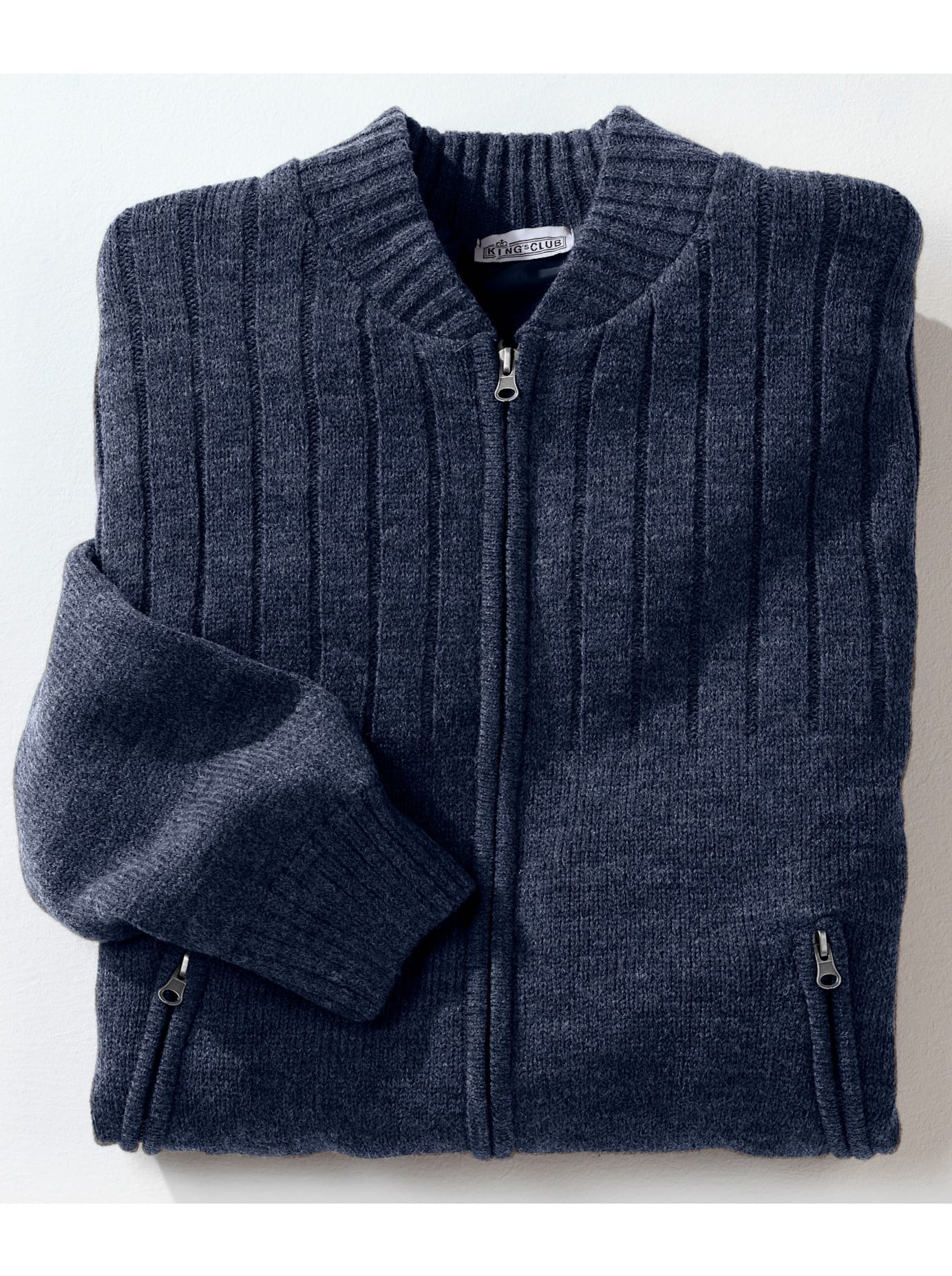Strickjacke CLASSIC, Herren, Gr. 52, blau (marine), 50% Polyacryl, 50% Wolle, unifarben, Strickjacken Strickjacke 2