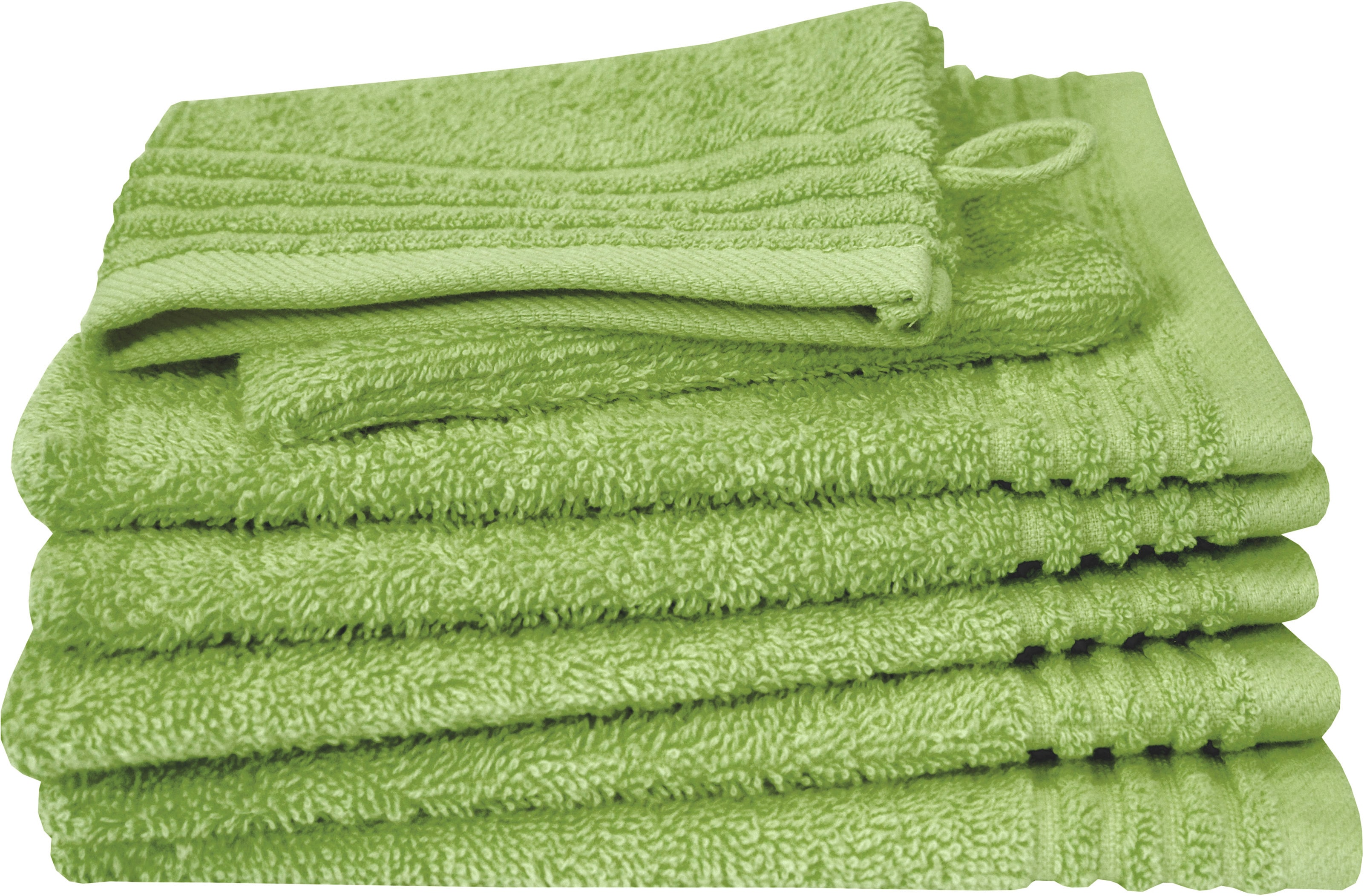 Dyckhoff Waschhandschuh "Waschhandschuh-Set BRILLANT 6-tlg., Baumwolle, 550 g/m²" Baumwolle