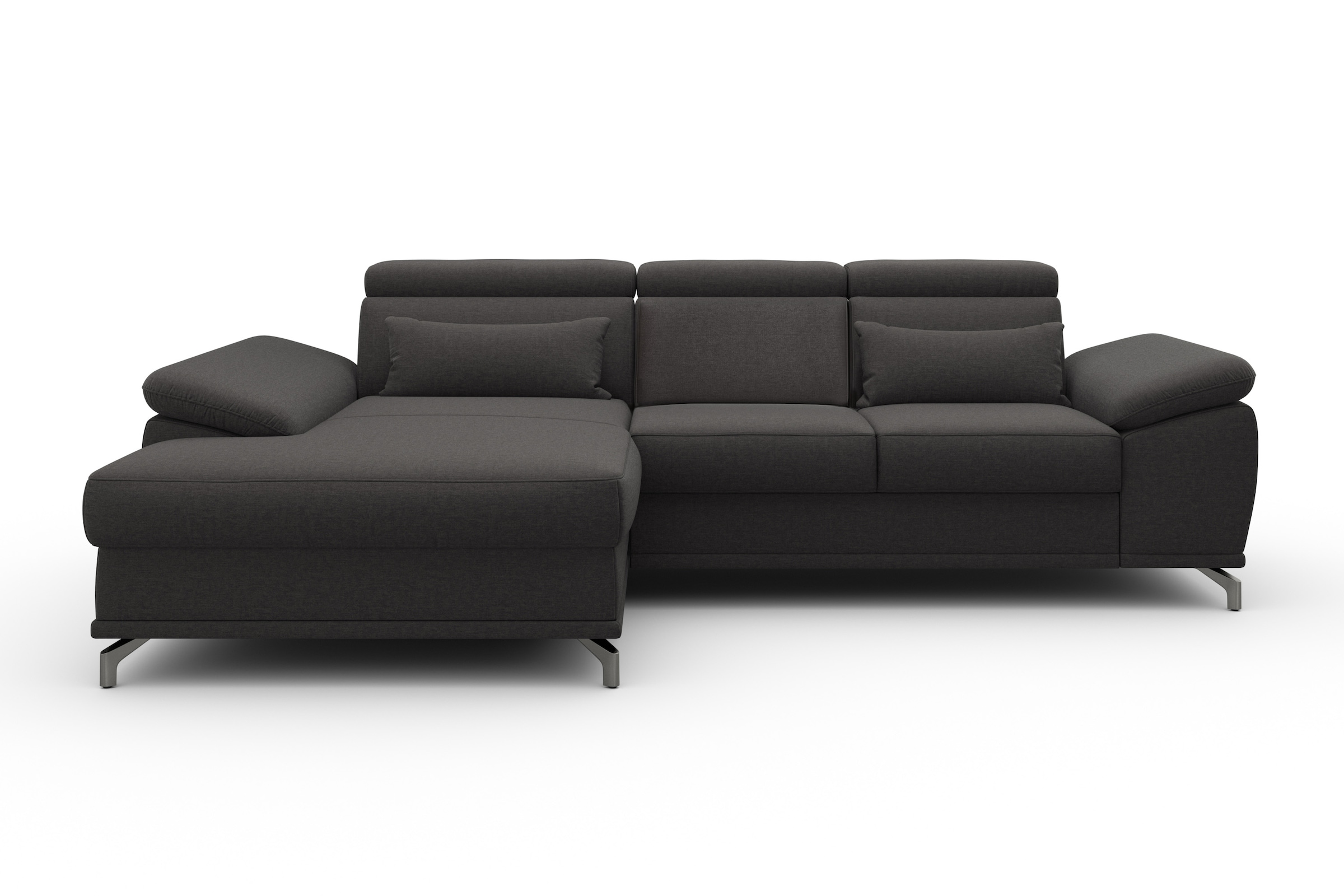 sit&more Ecksofa "Cabrio L-Form, B: 295 cm, mit Sitztiefen-, Arm- & Kopfteilverstellung" 2 Nierenkissen, Federkern, optional Schlaffunktion und Stauraum