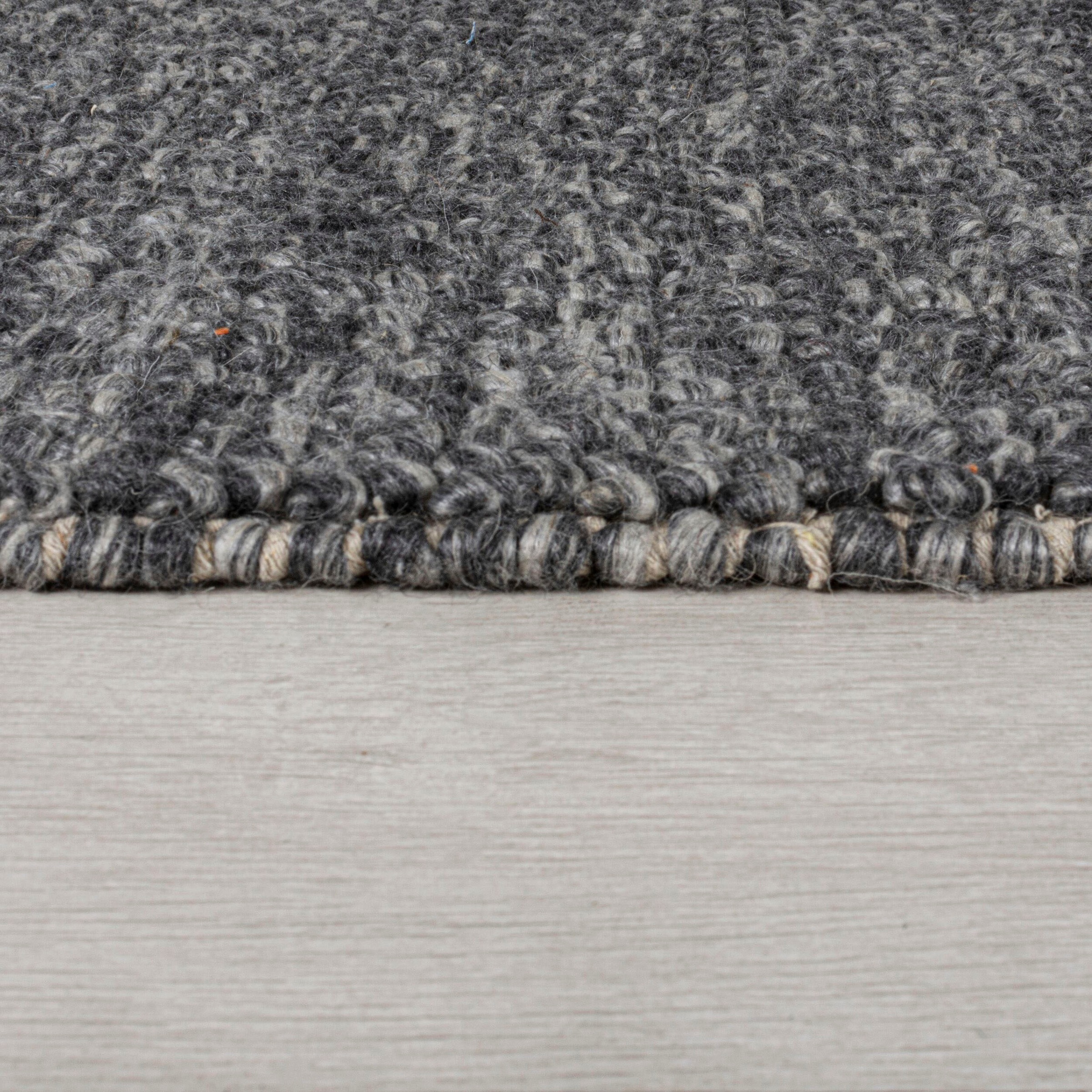 Teppich FLAIR RUGS "Minerals", grau (dunkelgrau), B:120cm H:10mm L:170cm, Kunstfaser, Wolle, Teppiche, Teppich, Teppich aus Wollmischung, geknüpftes Design, meliert 3