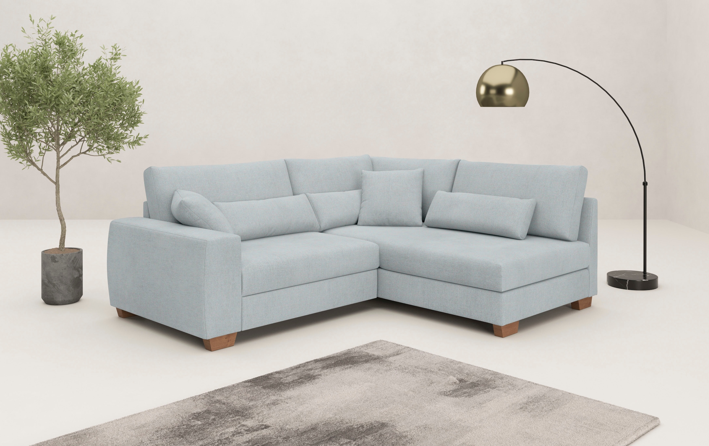 Mr. Couch Ecksofa "Hilla L-Form, bis 140 kg belastbar" mit Taschenfederkern günstig online kaufen