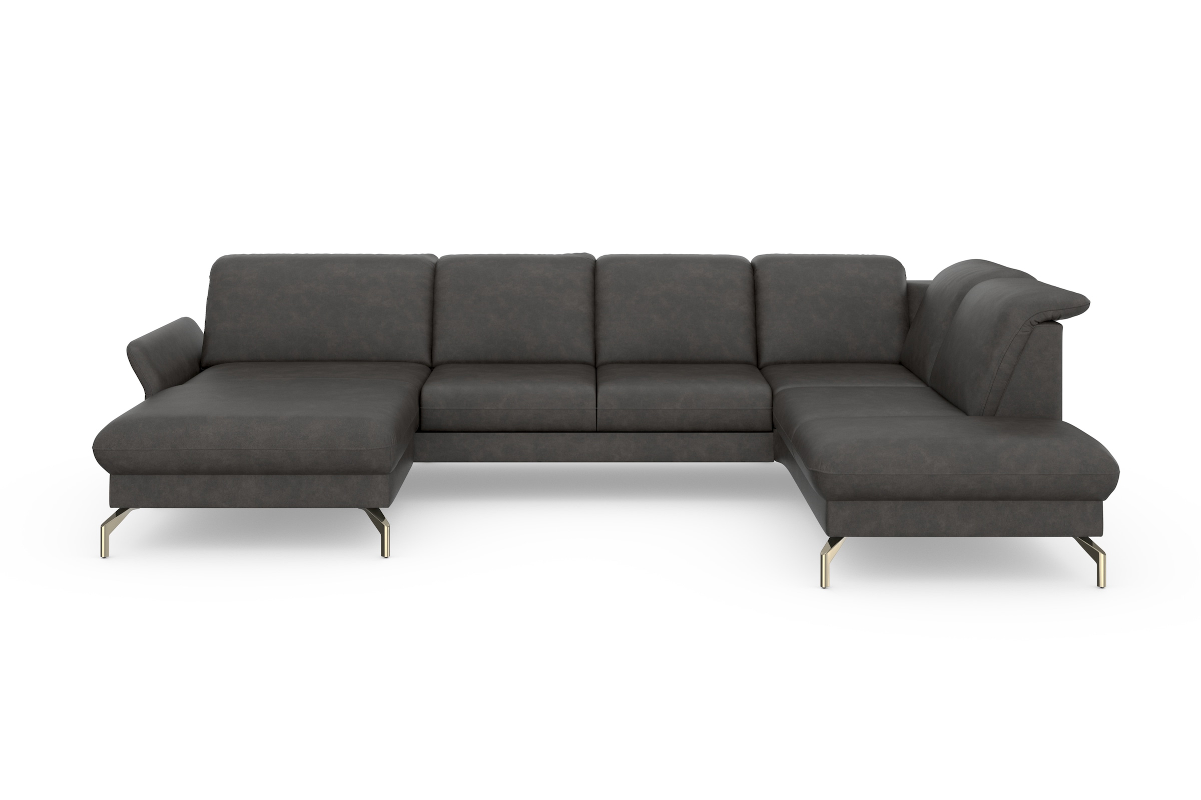 sit&more Wohnlandschaft »Fashion U-Form«, wahlweise mit Kopfteilverstellung, Vorziehsitz, motorisch, Nickelfüße