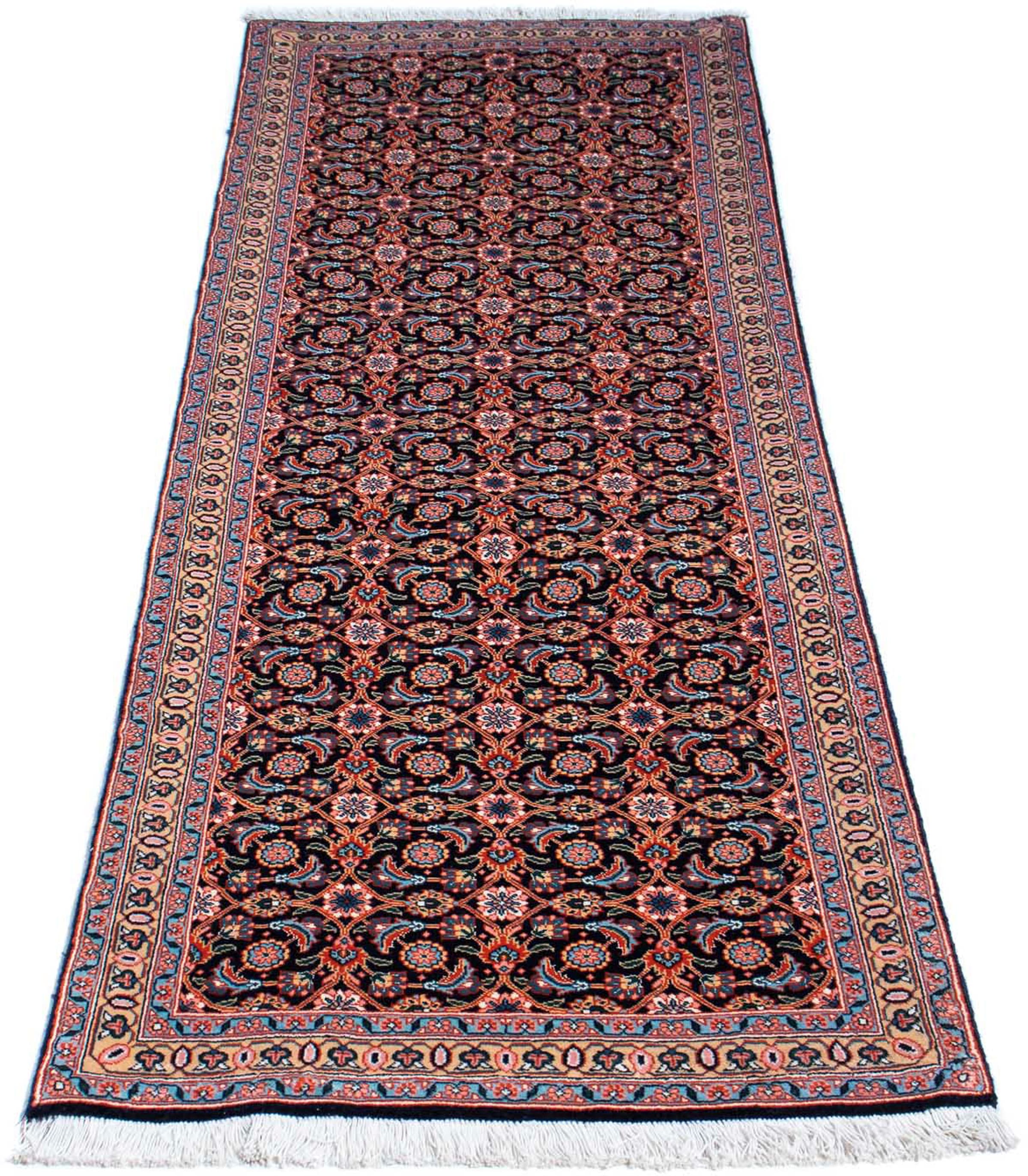 morgenland Orientteppich "Perser - Täbriz - 202 x 67 cm - dunkelblau", rechteckig, 10 mm Höhe, Wohnzimmer, Handgeknüpft,