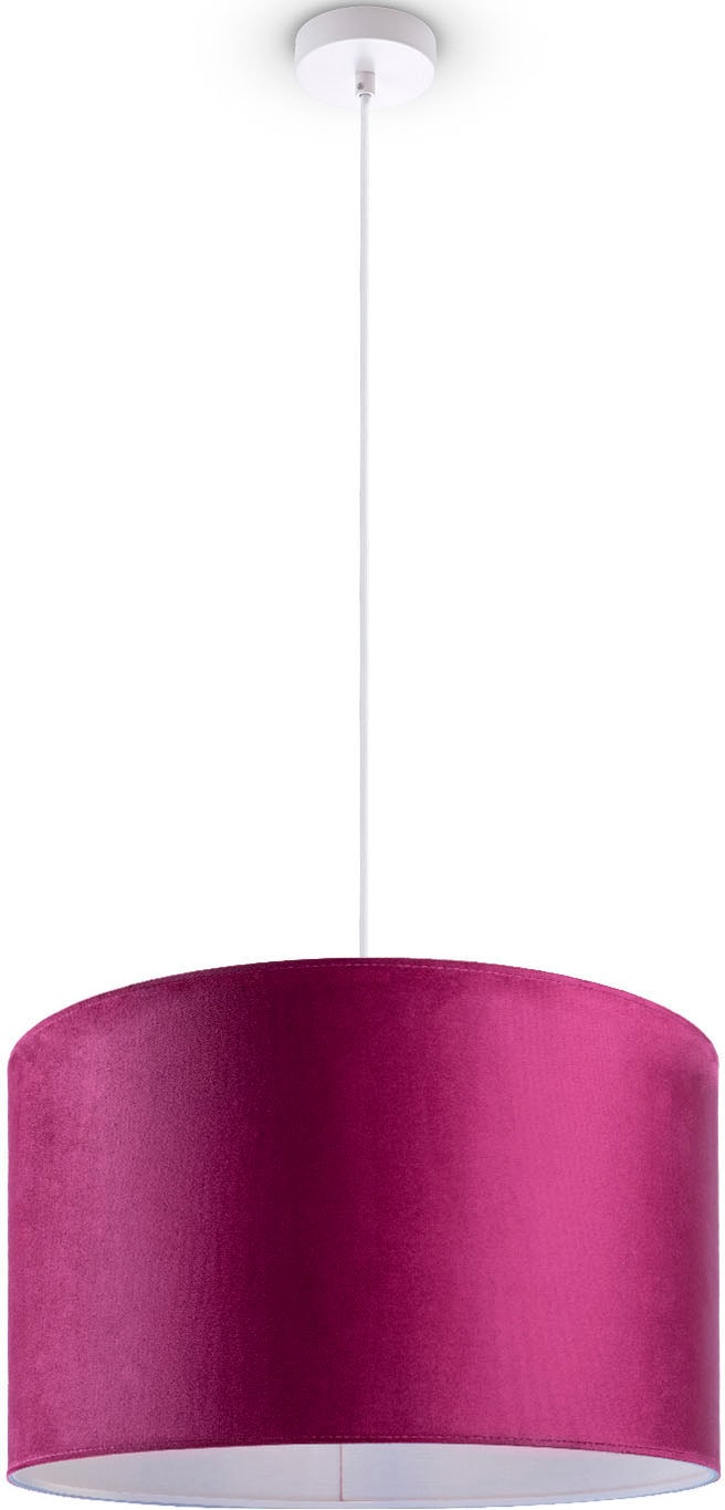 Paco Home Pendelleuchte »Hugo Unifarben Color«, Kabel Lampenschirm | BAUR aus uni Velour E27 Deko Wohnzimmer 1,5m