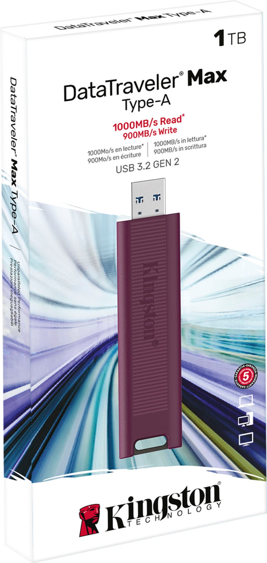 Kingston USB-Stick »DATATRAVELER MAX SERIE 1TB«, (USB 3.2 Lesegeschwindigkeit 1000 MB/s)