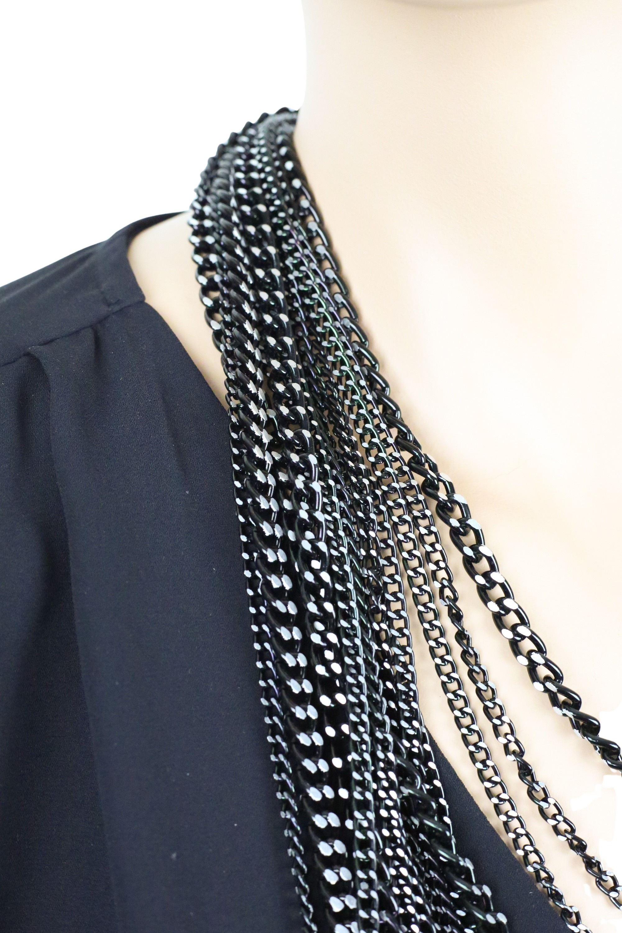 COLLEZIONE ALESSANDRO Lange Kette "Noir Allure", mehrreihige Gliederkette günstig online kaufen