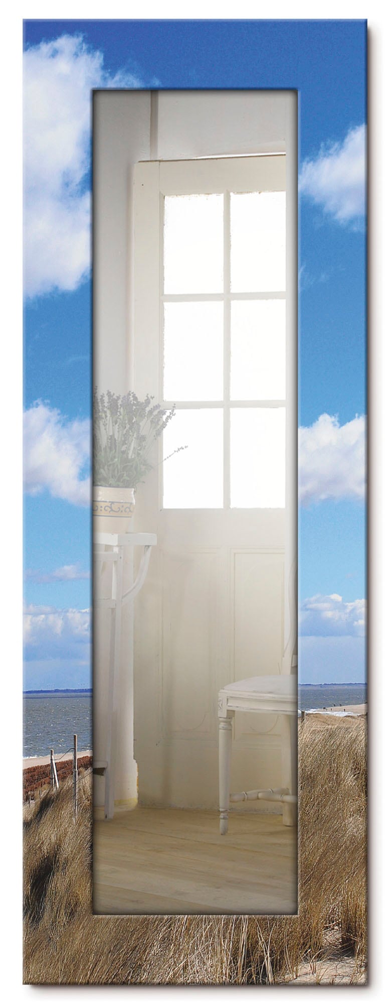 Artland Dekospiegel »Leuchtturm Sylt«, gerahmter Ganzkörperspiegel, Wandspiegel, mit Motivrahmen, Landhaus