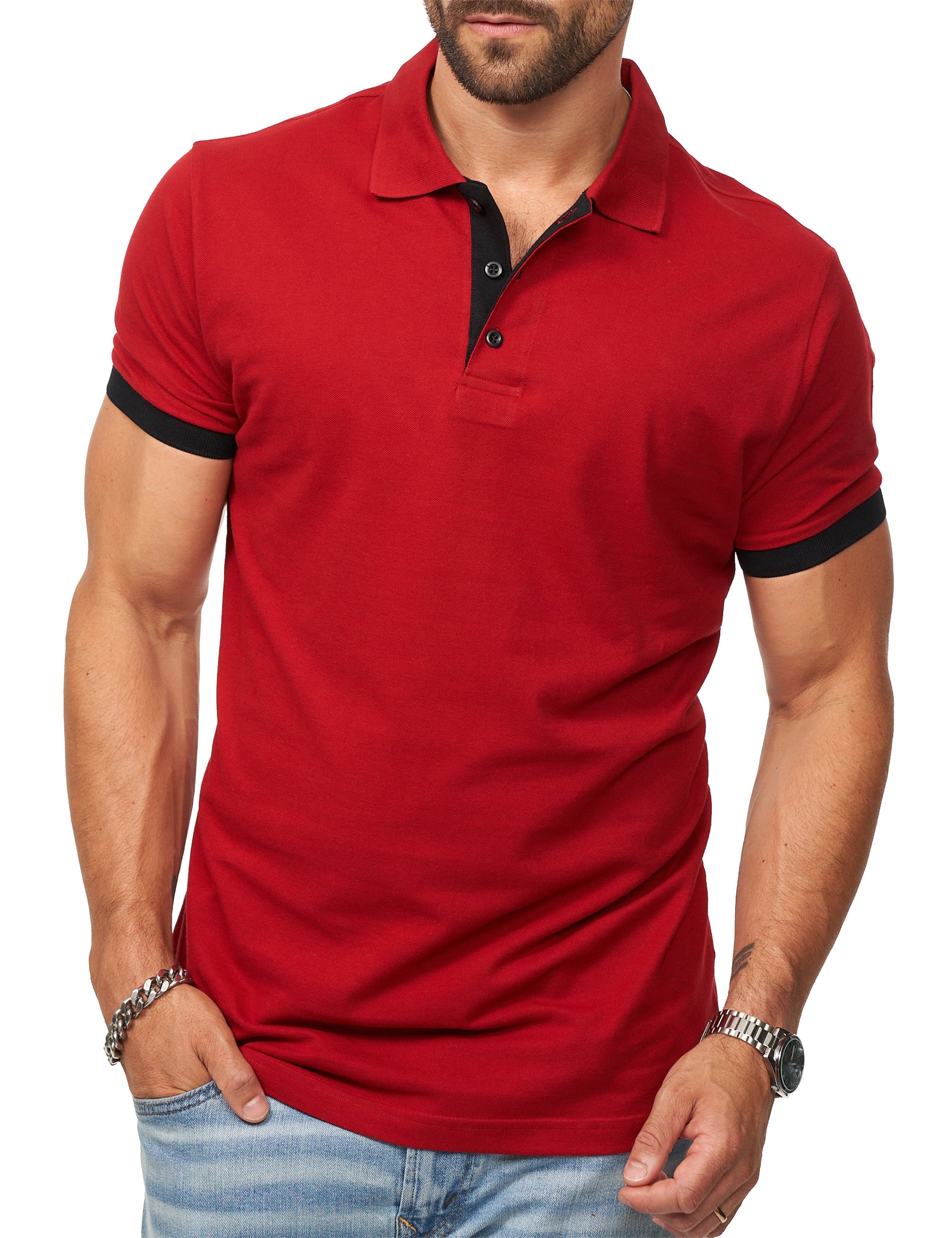 Daily Cotton Poloshirt »Daily Cotton Poloshirt in Kurzarm als Freizeit Polo T-Shirt - Polo-Hemd für Herren« Männer Polohemd im Regular-Fit in Piqué-Qualität