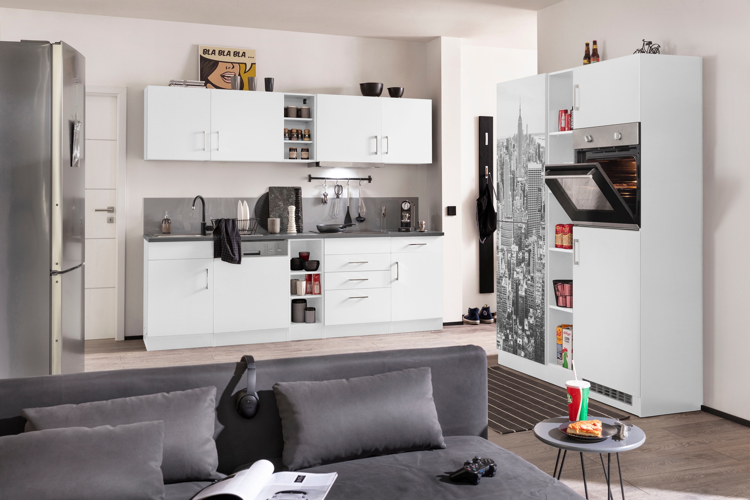 HELD MÖBEL Küchenzeile "Paris", mit E-Geräten, Breite 400 cm günstig online kaufen