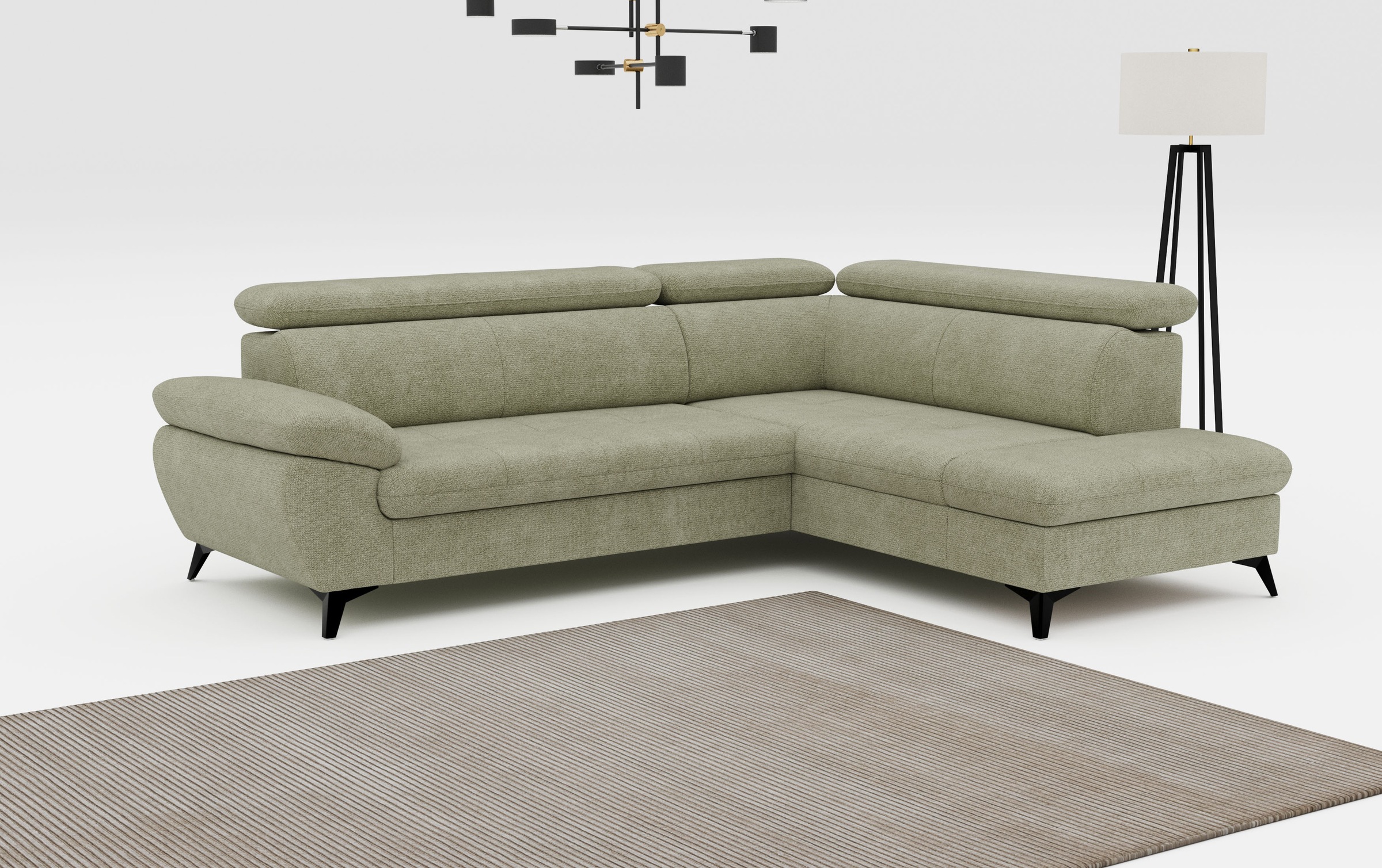 COTTA Ecksofa "Hudson L-Form, B: 256 cm" mit Kopfteilverstellung, optional günstig online kaufen