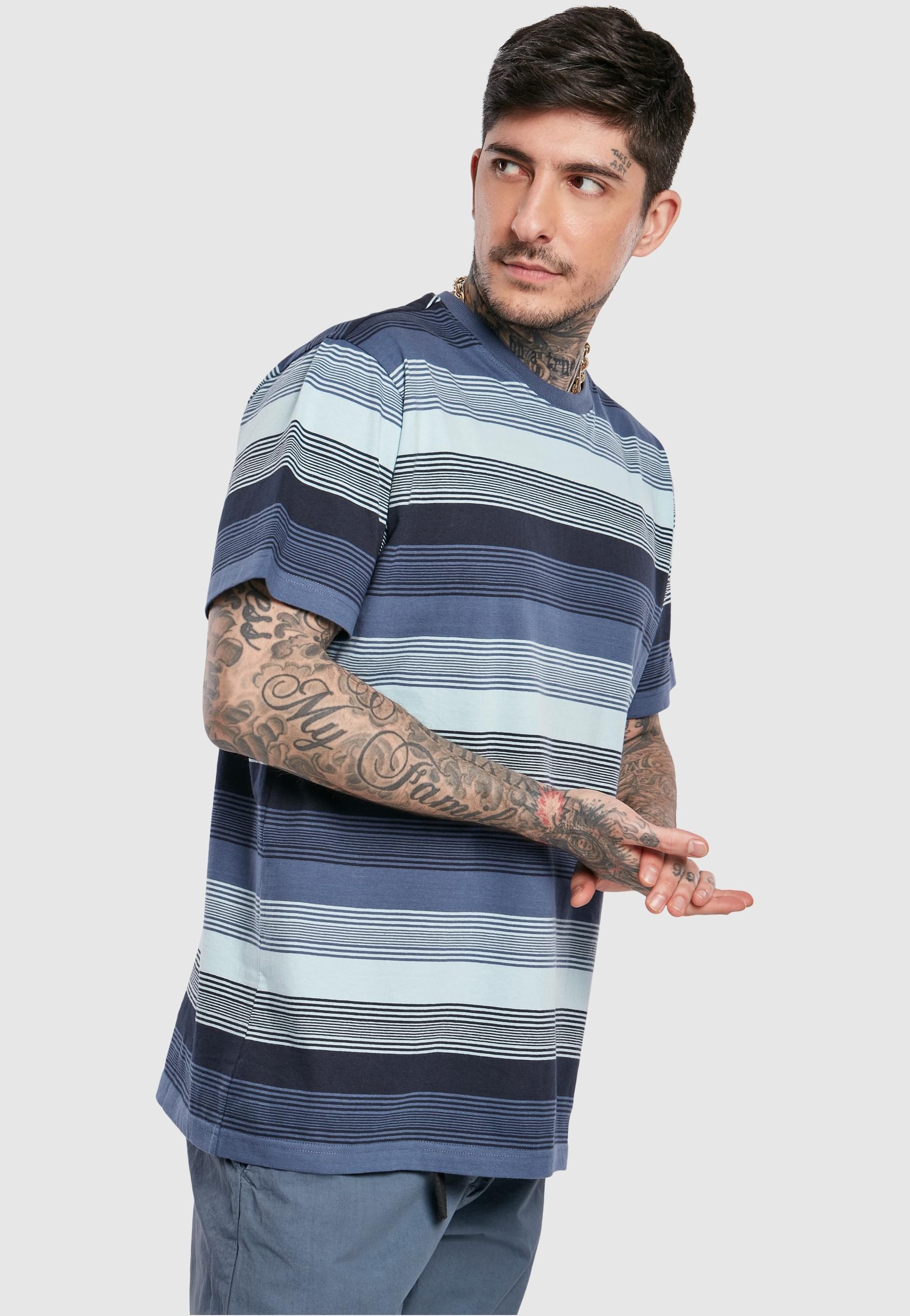 URBAN CLASSICS T-Shirt »Urban Classics Herren Yarn Dyed Sunrise Stripe Tee«, (1 tlg.)