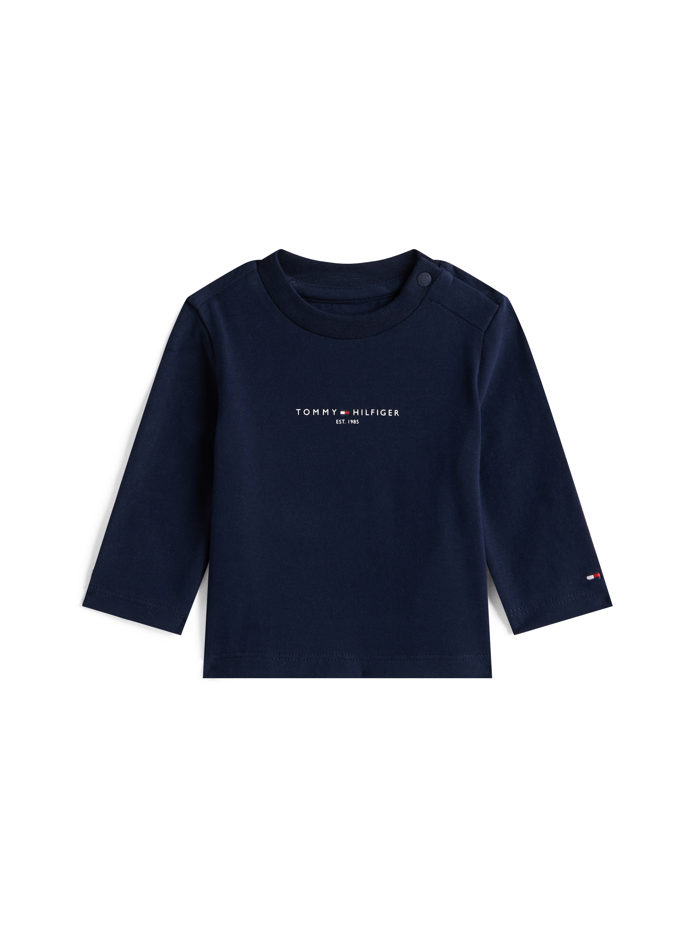 TOMMY HILFIGER Mädchen Langarmshirt "MINI CORP GRAPHIC TEE LS", Gr. 56schwarz night navy, Jersey, Obermaterial: 93% Baumwolle, 7% Elasthan,
