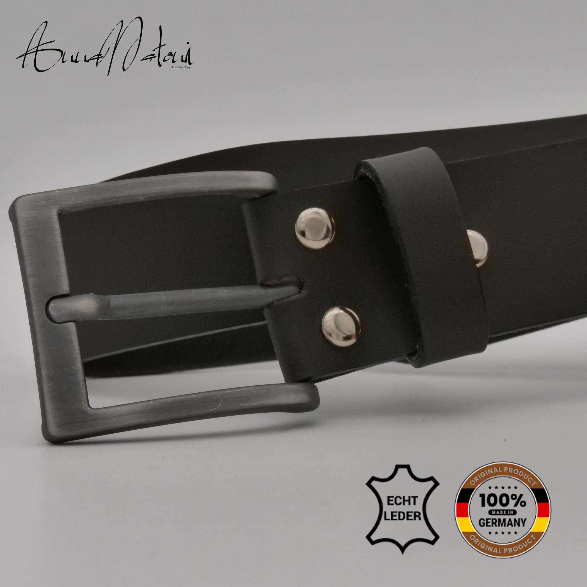 Thumbnail - AnnaMatoni Ledergürtel "AnnaMatoni Herren Ledergürtel Zeitloses Design Gürtel 4cm breit"