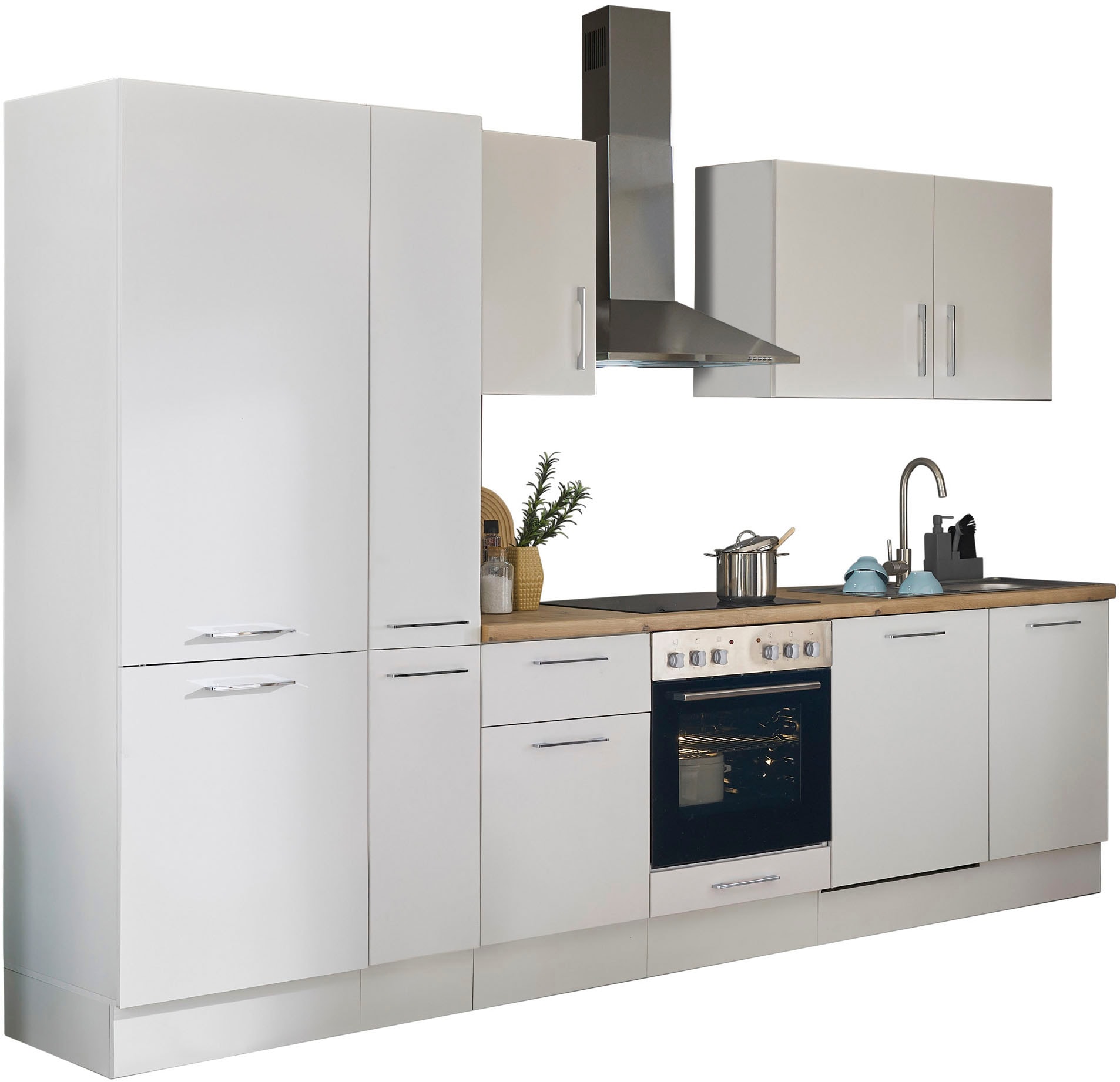 BASIC by Balculina Küchenzeile »Turin«, Breite 310 cm, wahlweise mit E-Geräten