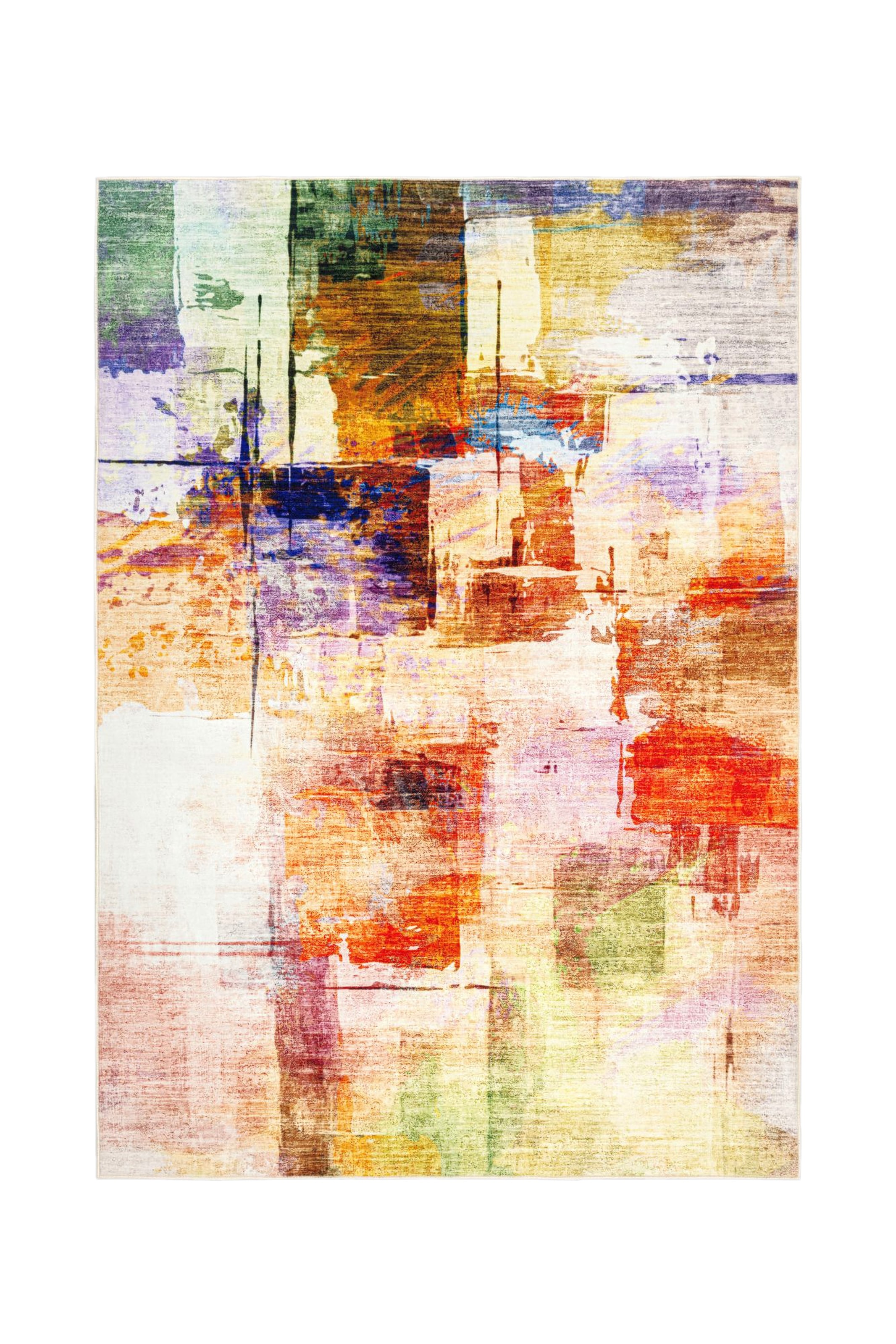 Teppich KAYOOM "Visionary 134", multi, B:160cm H:8mm L:230cm, Polyester, Teppiche, Teppich, Kurzflor, Patchwork Muster, Modernes Muster