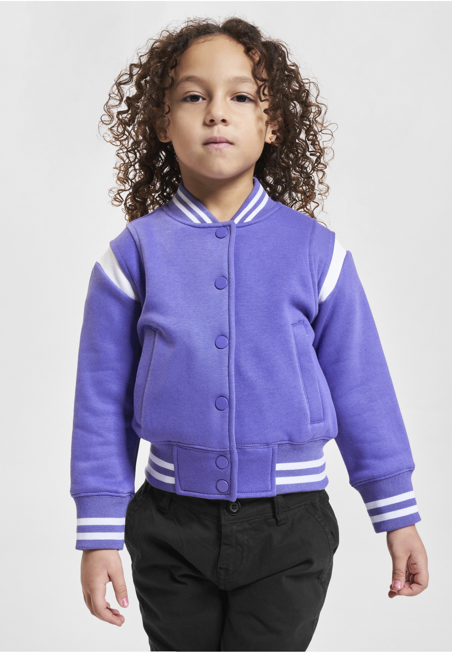 URBAN CLASSICS Allwetterjacke »Urban Classics Damen Girls Inset College Sweat Jacket« 1 Stk. tlg. ohne Kapuze