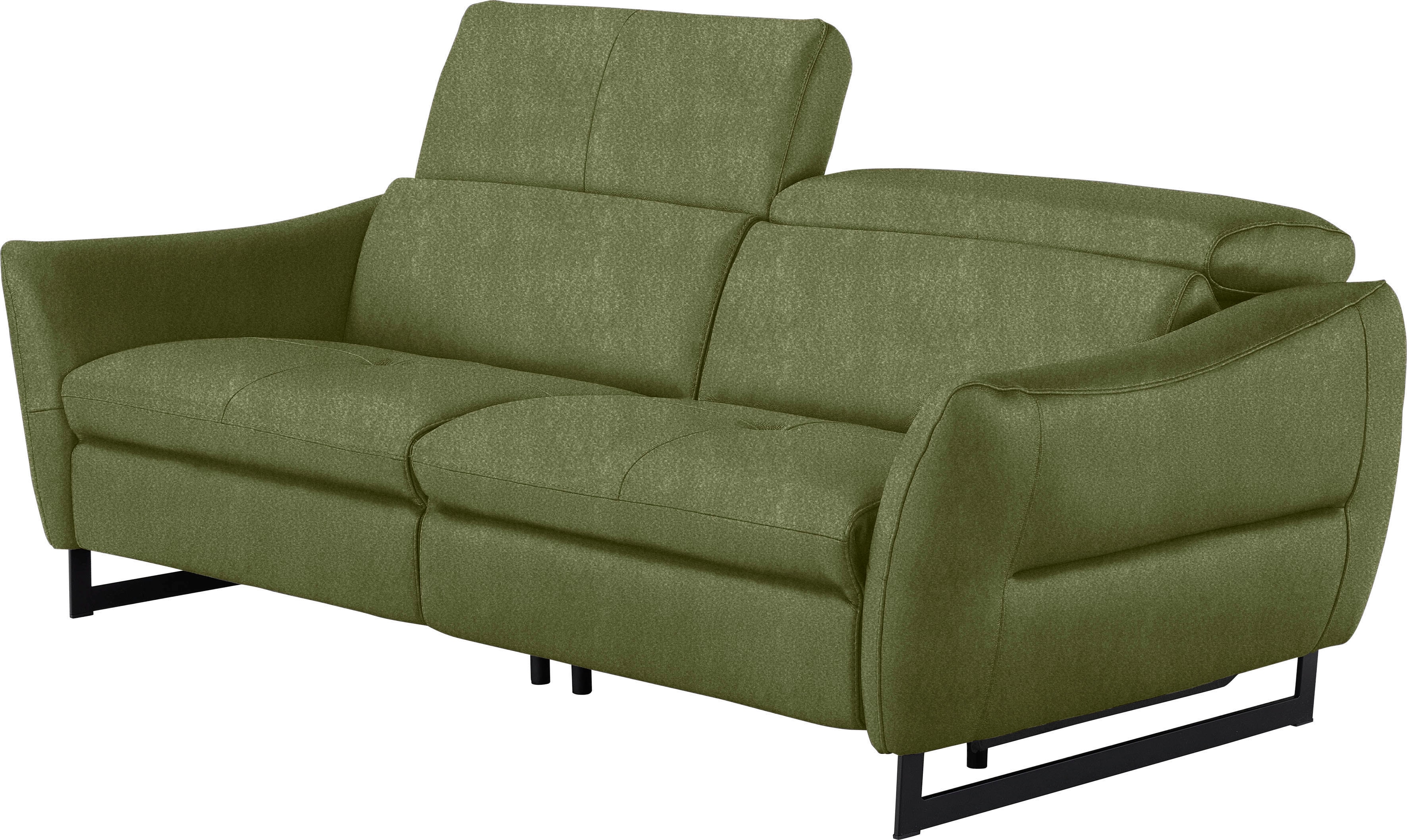 Egoitaliano 2,5-Sitzer "Dafne, elegantes Designsofa mit hohem Sitzkomfort" wahlw. mit elektrischer Relaxfunktion, Kopfteile manuell verstellbar