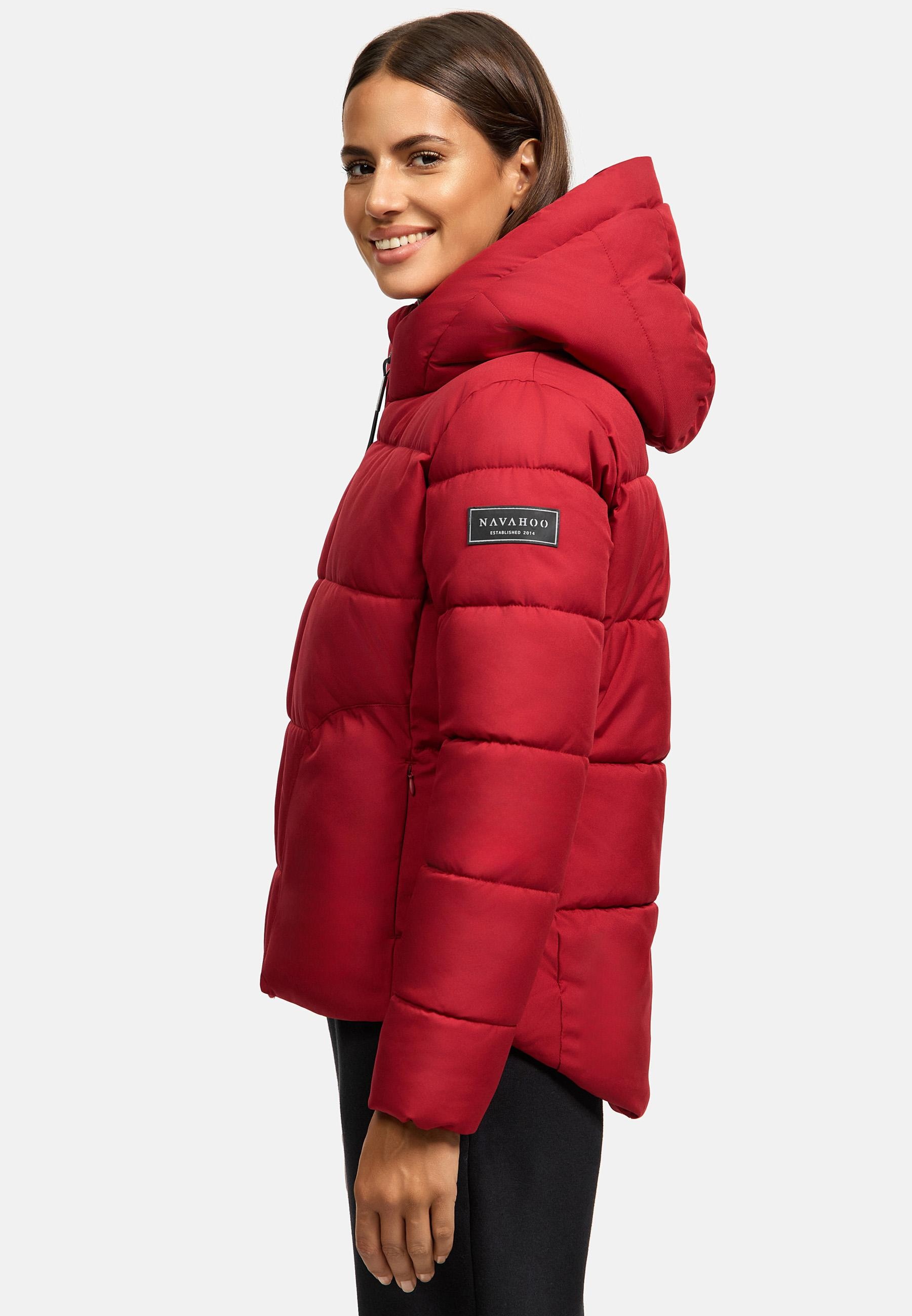 Navahoo Steppjacke »Lachperle XIV«, mit Kapuze, Kurze gesteppte Damen Winterjacke mit hohem Kragen und Kapuze