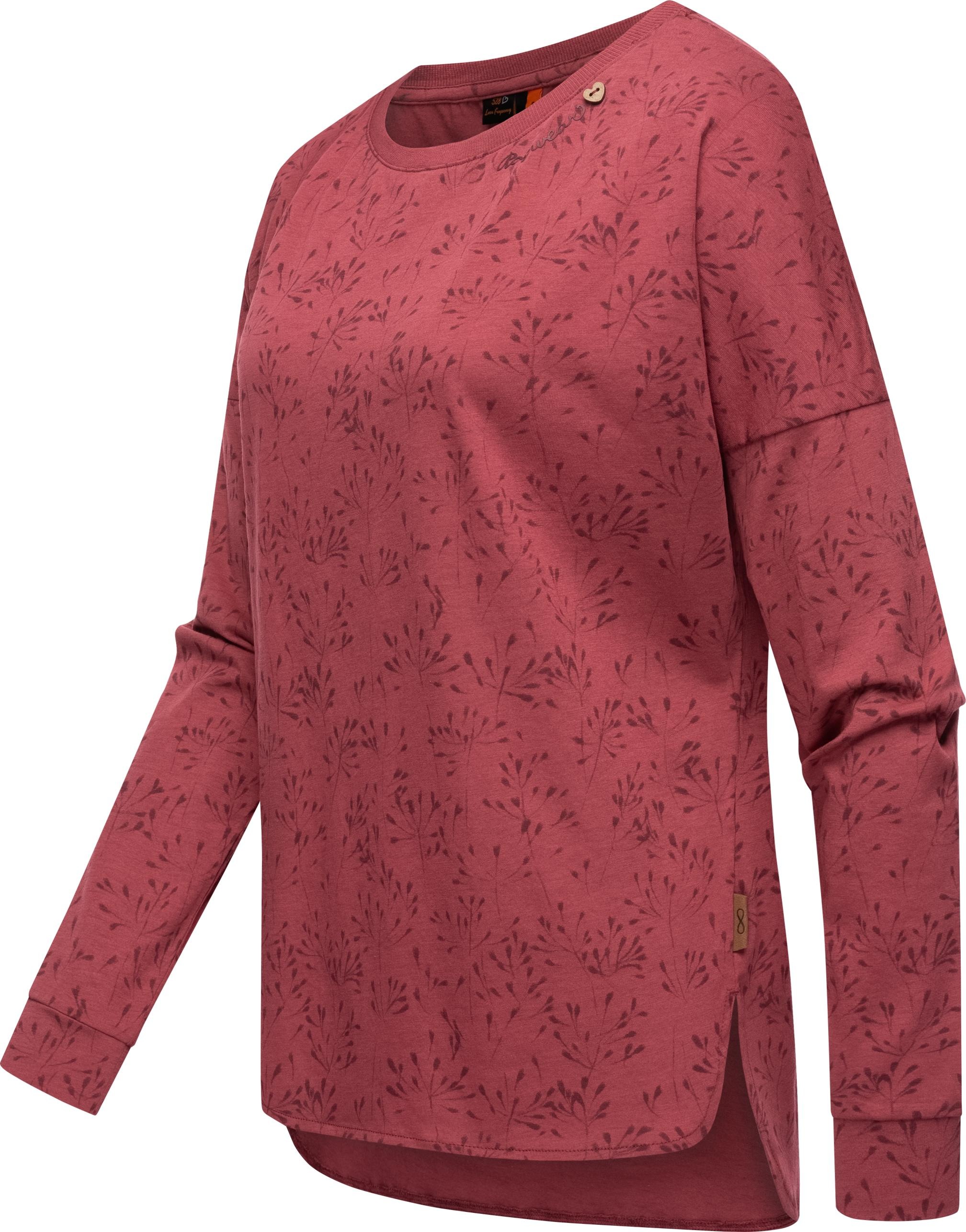 mit Sweatshirt Flowery«, Ragwear Langarmshirt kaufen BAUR Long | online Print floralem Damen »Shimona nachhaltigeres