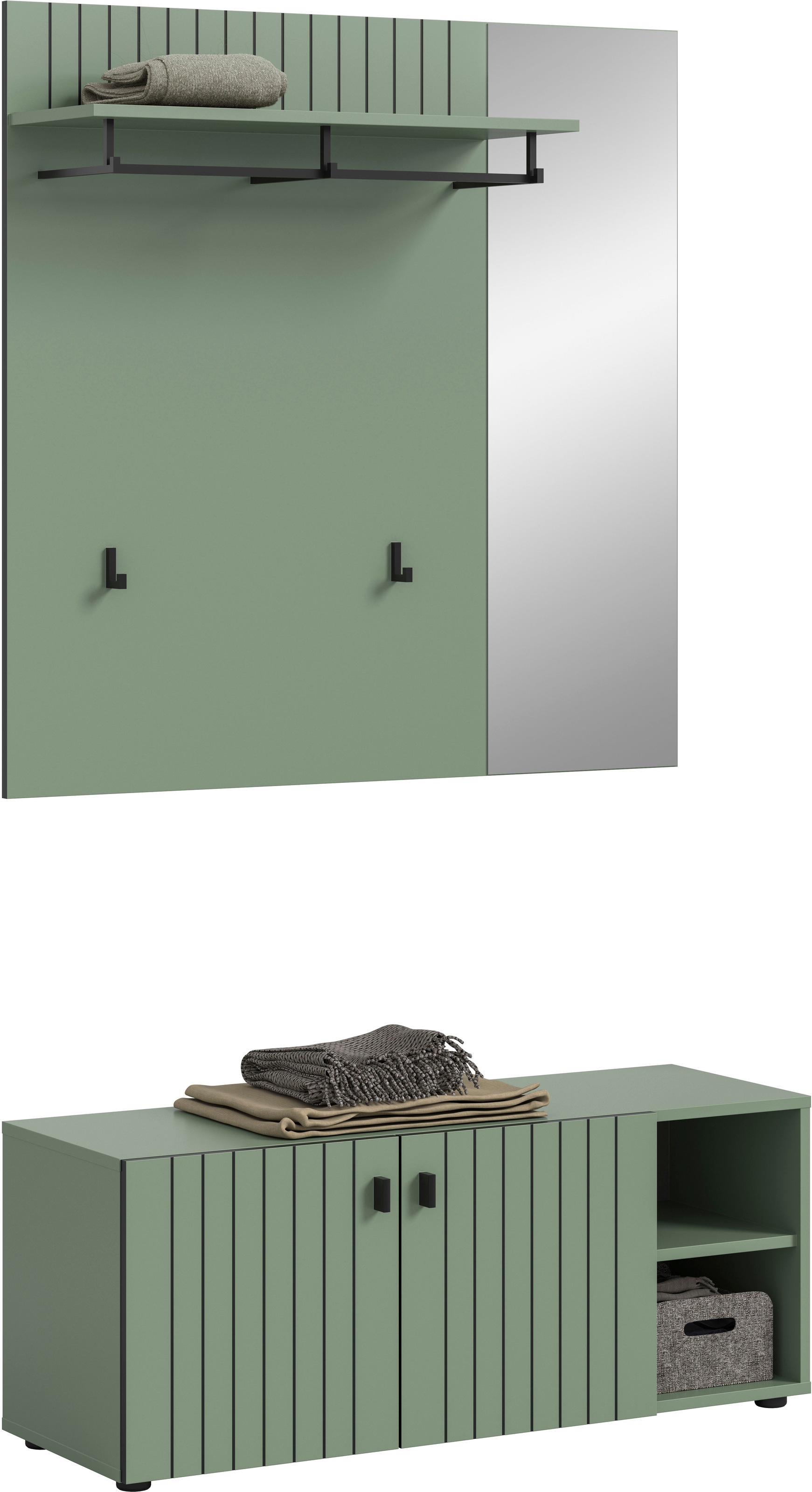 Thumbnail - INOSIGN Garderoben-Set "TATIO, 2-tlg. Garderobenkombination, Breite: 106 cm, Rillenfräsung" Set, Set, best. aus: 1Garder...