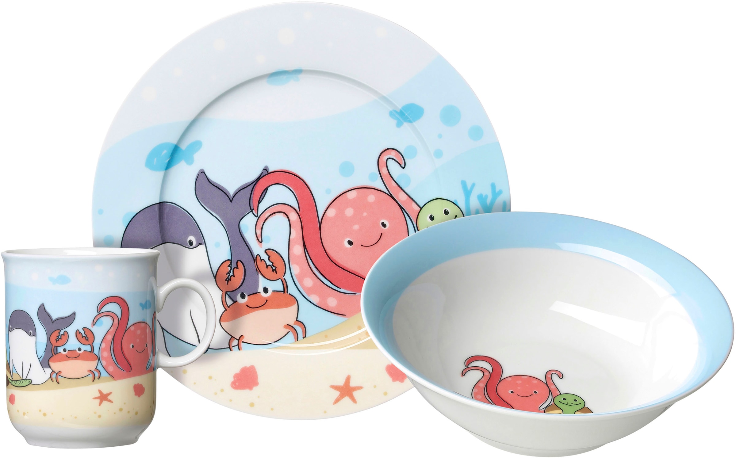 Ritzenhoff & Breker Kindergeschirr-Set "Unterwasserwelt" im dekorativen Geschenkkarton