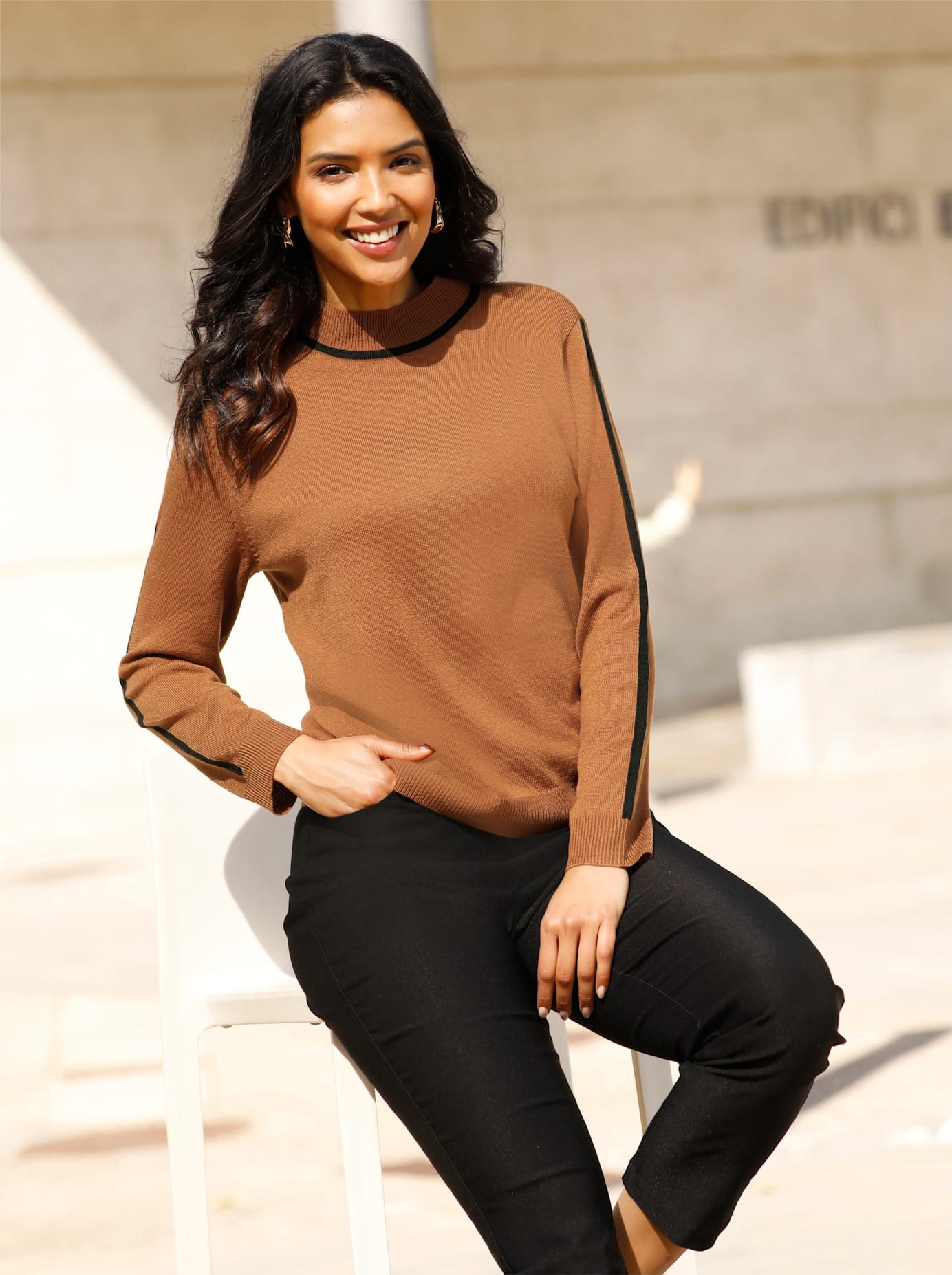 Classic Basics Stehkragenpullover "Langarm-Pullover" günstig online kaufen