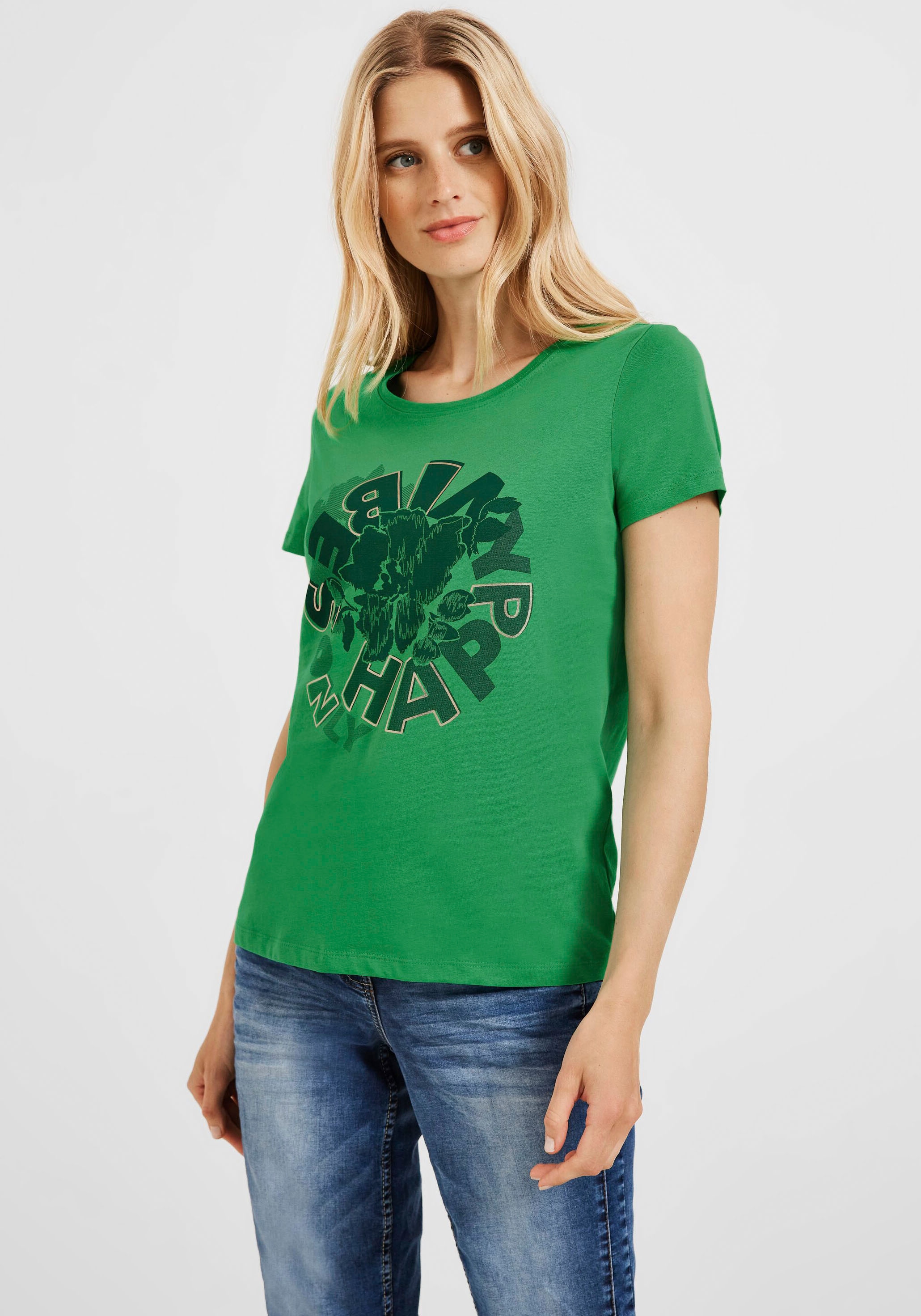 Cecil T-Shirt, kaufen hüftlangen | im BAUR für Schnitt