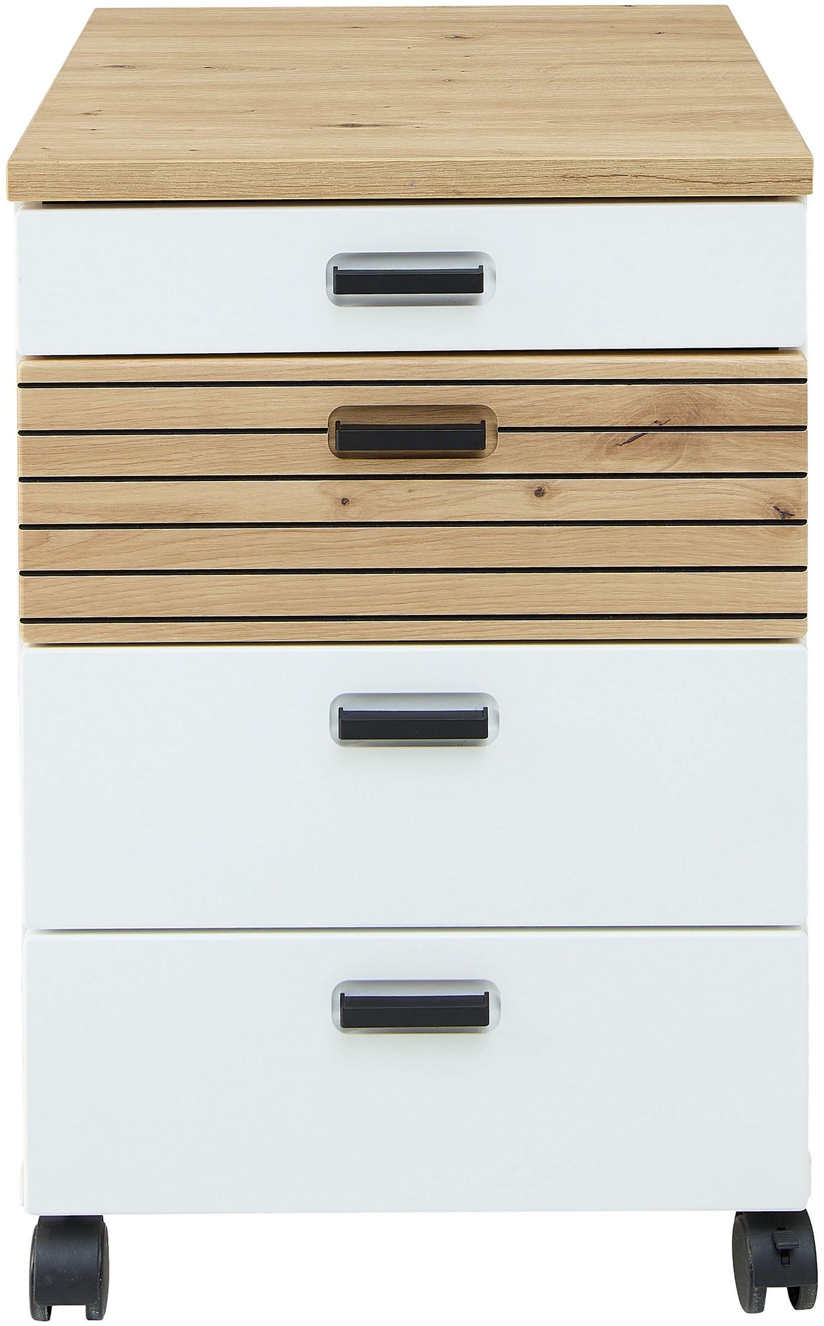Innostyle Rollcontainer "Rollcontainer Glenn, 45 x 66 x 55 cm (B/H/T)" 1 Stk. tlg. inkl. Filzeinlage, 4 Rollen(2 mit Bremsen) oder Sockel, SK Soft-Close