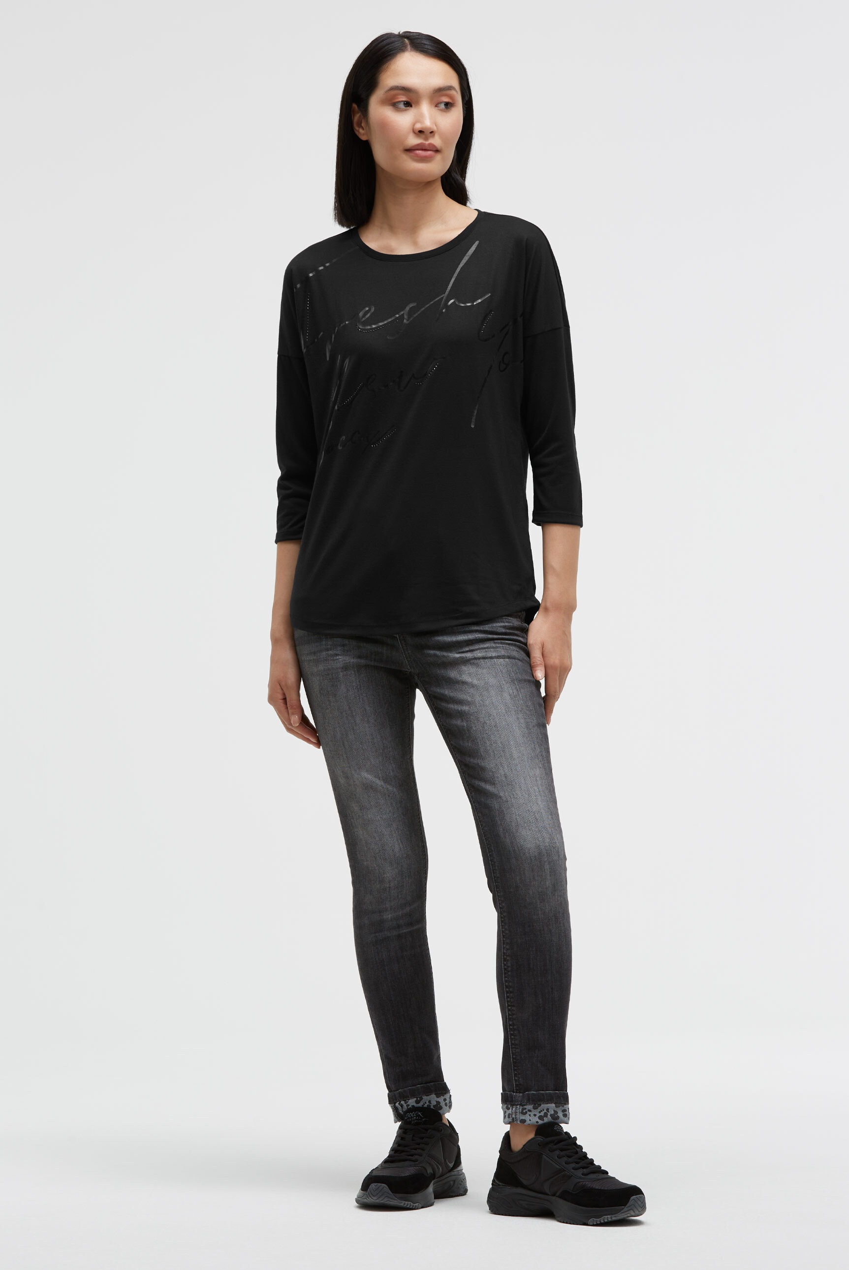 SOCCX Rundhalsshirt mit überschnittenen Schultern