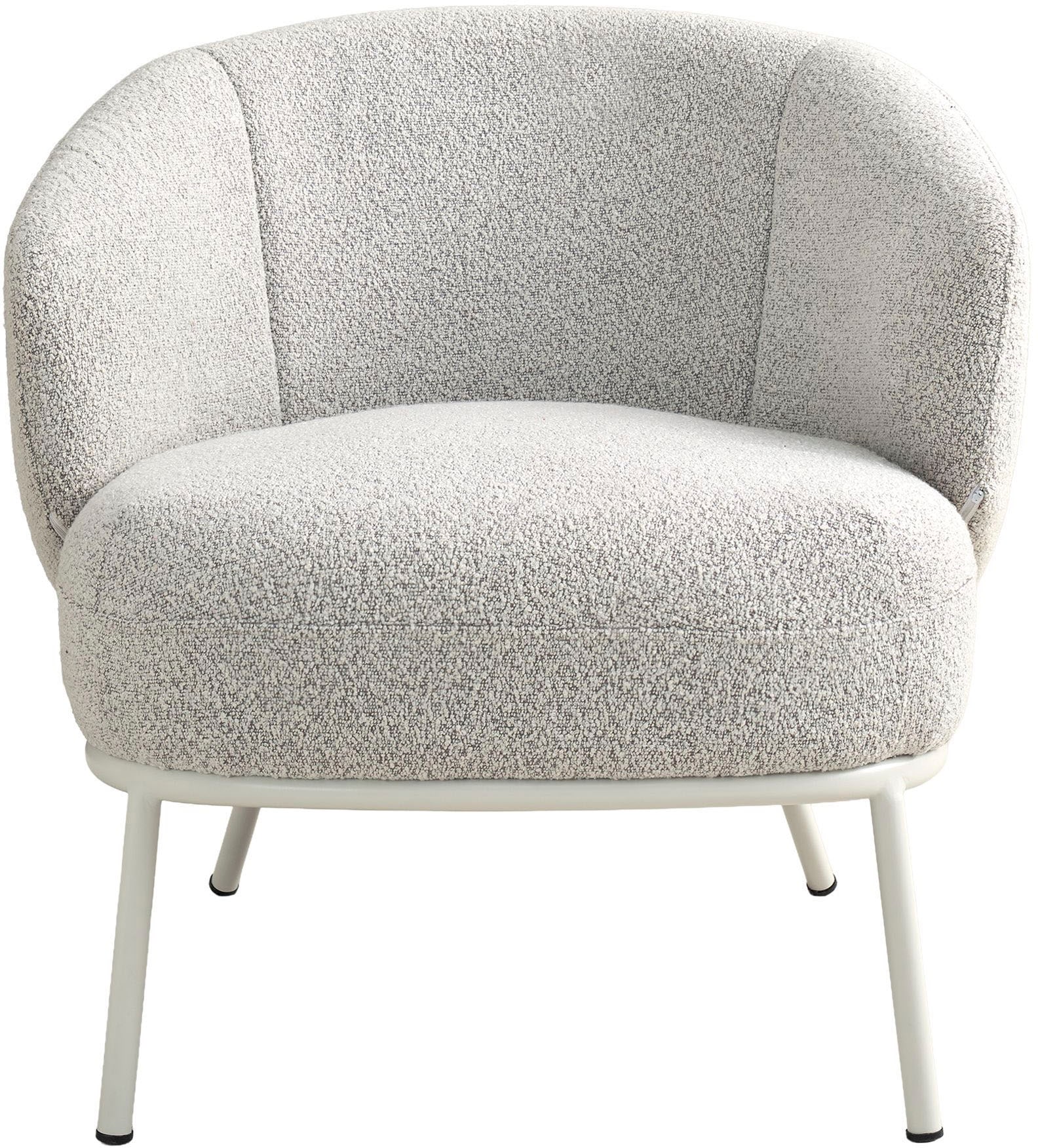 SCHÖNER WOHNEN-Kollektion Loungesessel »SELVIK« 1 Stk. tlg. mit Taschenfederkern, Bezug Bouclé, Untergestell pulverbeschichtet