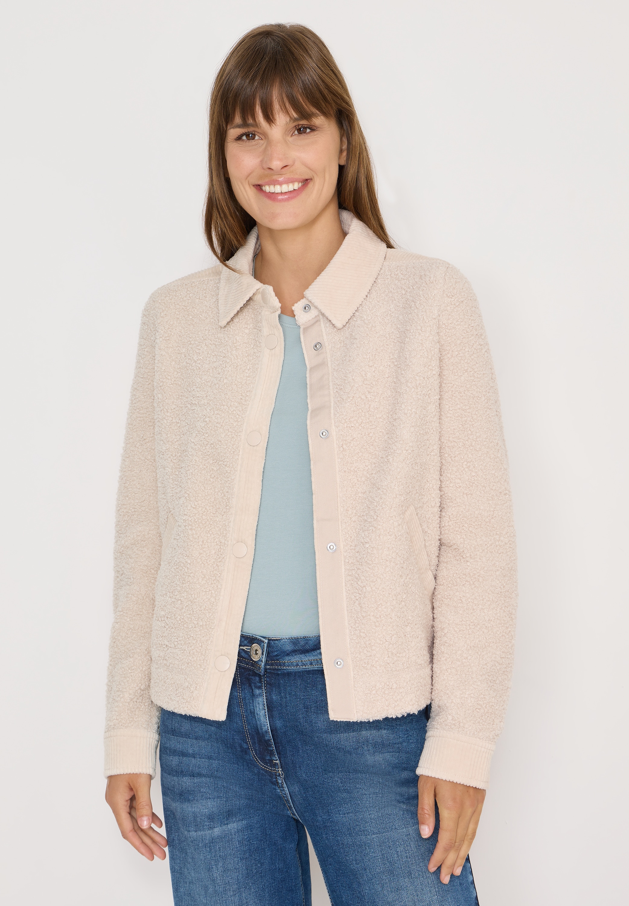 Cecil Fellimitatjacke ohne Kapuze mit Knopfleiste günstig online kaufen