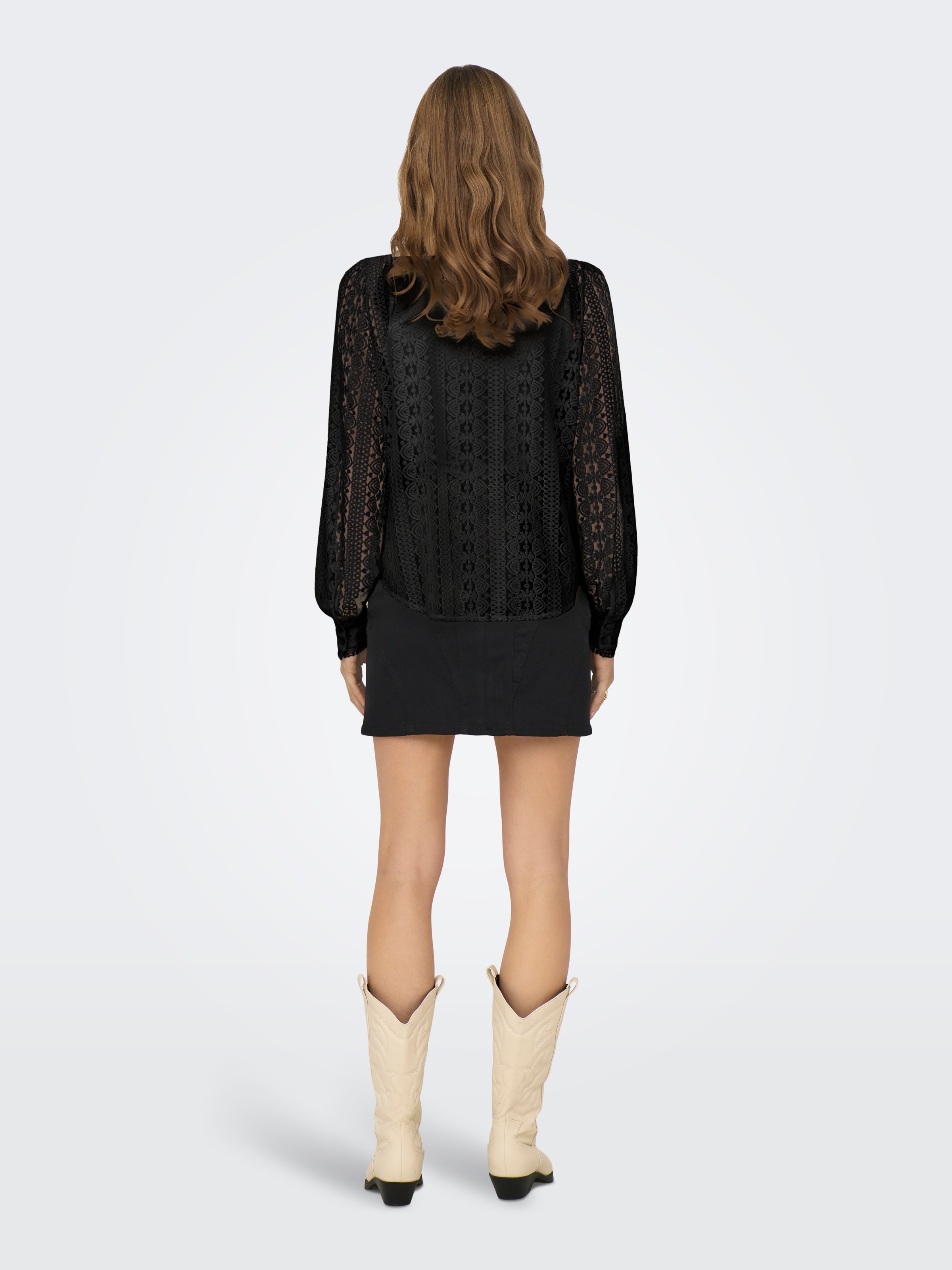ONLY Spitzenbluse "ONLREBA LACE L/S SHIRT WVN NOOS" günstig online kaufen