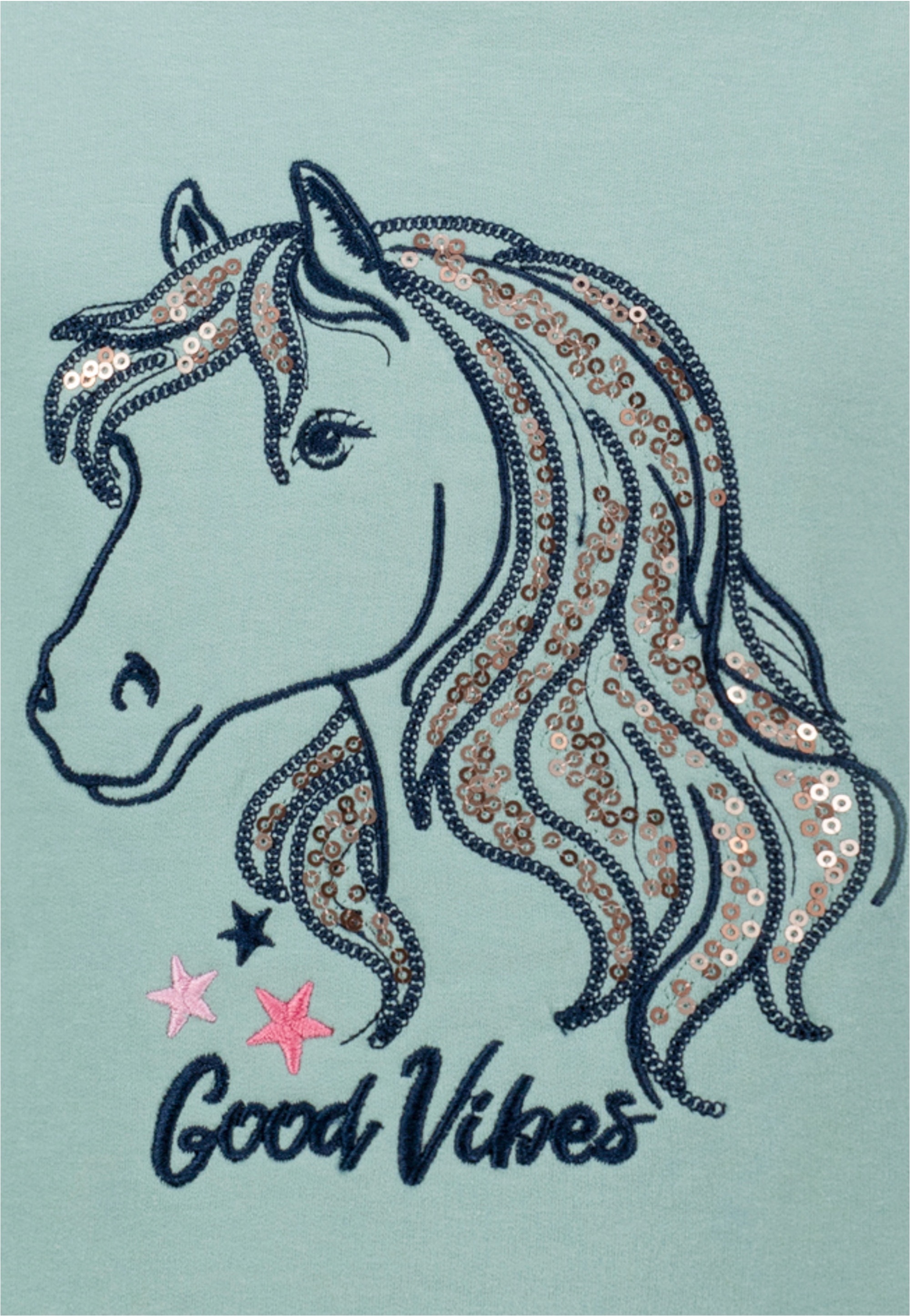 SALT AND PEPPER Kapuzensweatshirt »Star Stable«, mit gesticktem Pferdemotiv und Pailletten