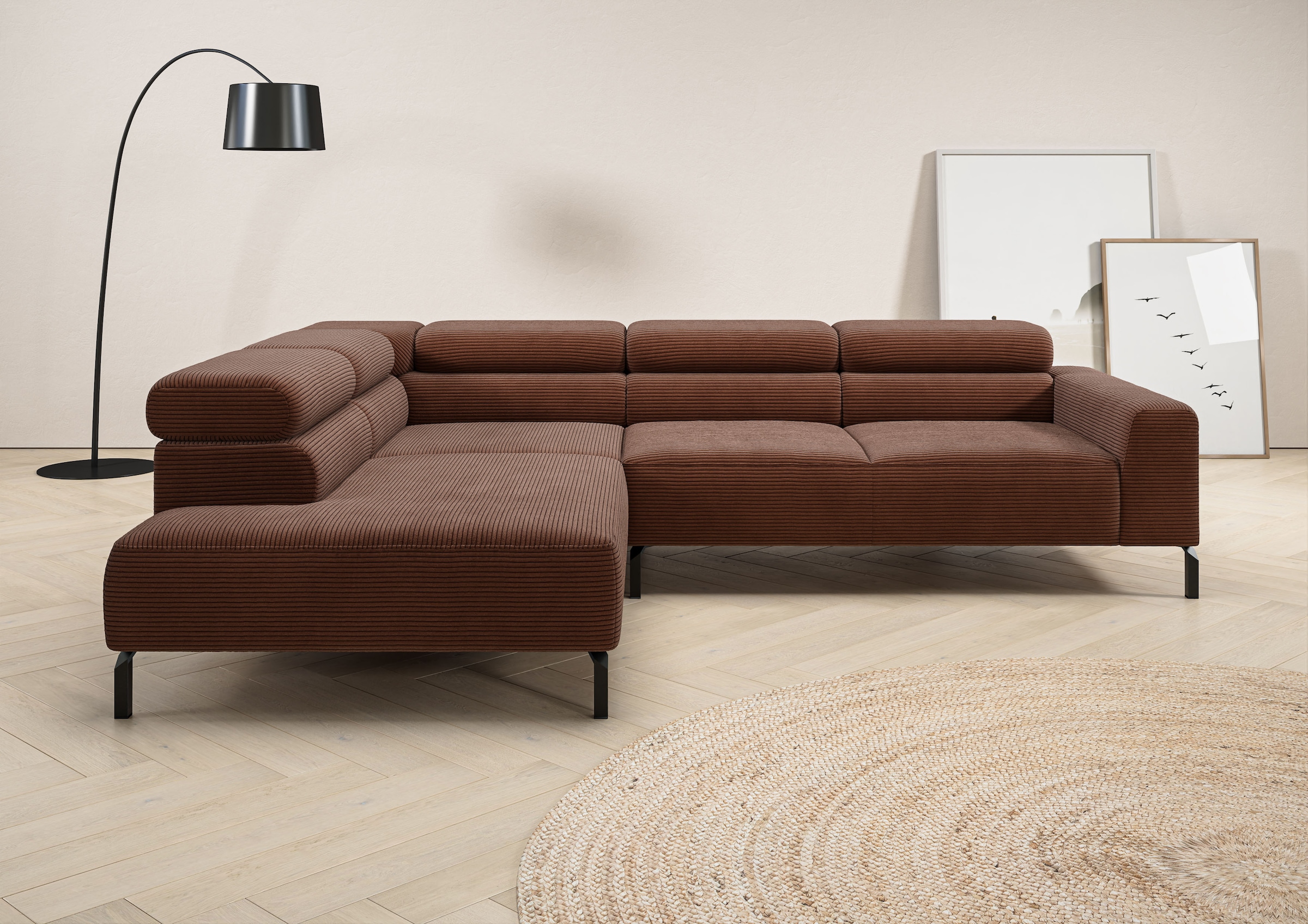 Home affaire Ecksofa "Antonelli, L-Form, inkl. Kopfteilverstellung, Breite günstig online kaufen