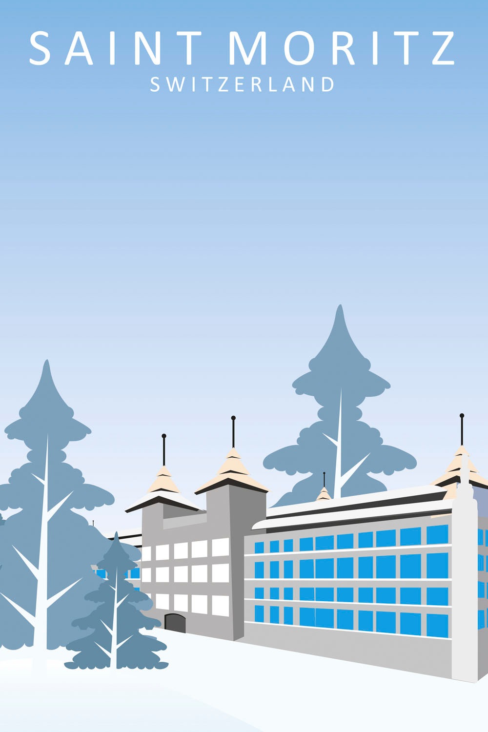 queence Metallbild »Saint Moritz« Schriftzug | Schriftzüge | Schweiz 1 Stk. tlg. Stahlschilder