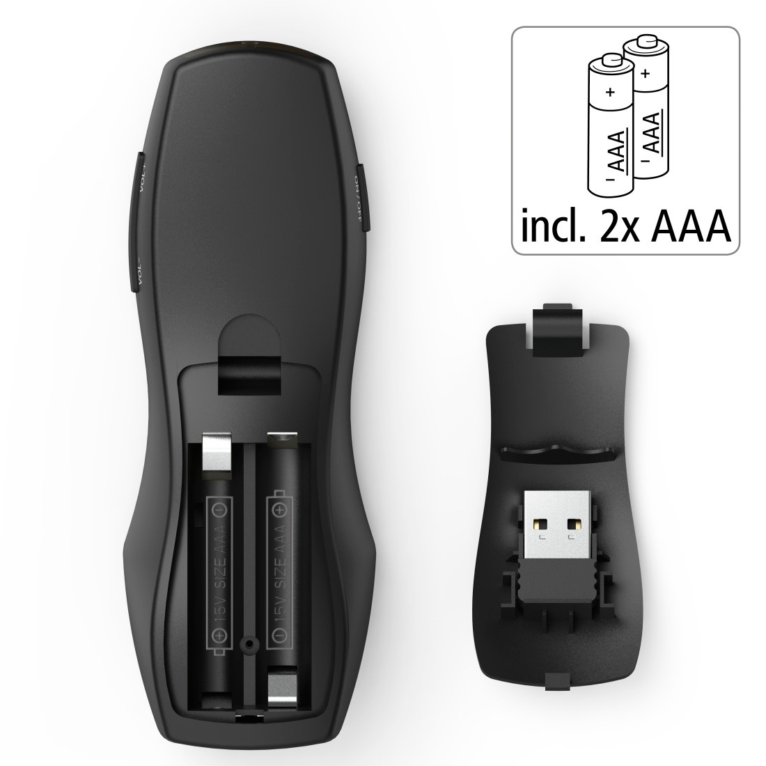Hama Fernbedienung »Wireless-Laser Presenter 6in1, 15 m Reichweite, Laserpointer«, Air-Maus-Funktion, Batteriebetrieb, Smart-Link, Digital Ink
