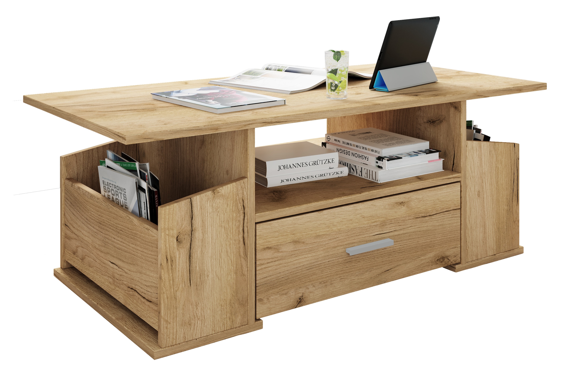 VCM Beistelltisch »Holz Sofatisch Couchtisch Schublade Junata«