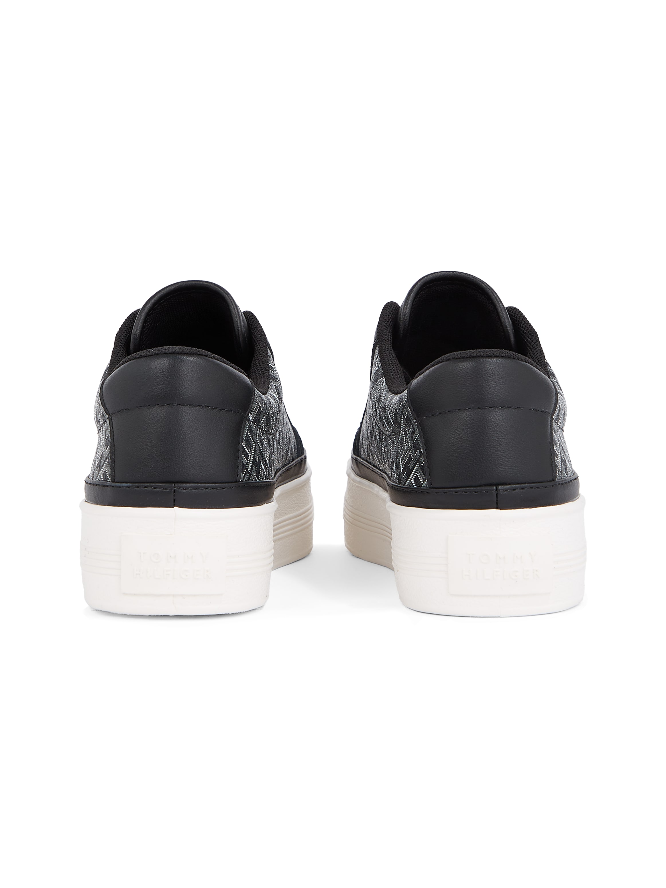 Tommy Hilfiger Plateausneaker »VULC LEATHER SNEAKER MONOGRAM«, Freizeitschuh, Halbschuh, Schnürschuh mit Allover-Logoprint