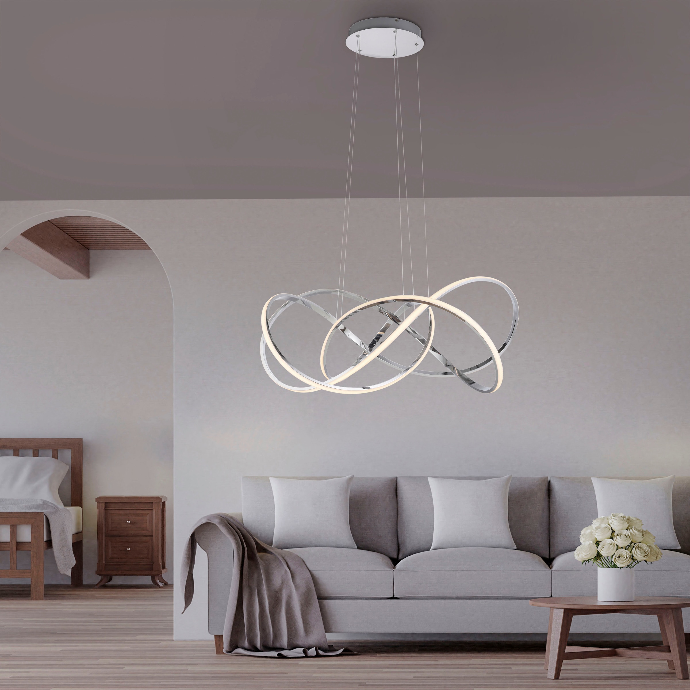 Paul Neuhaus Pendelleuchte »KIRIBI«, 1 flammig, Leuchtmittel LED-Board | LED fest integriert