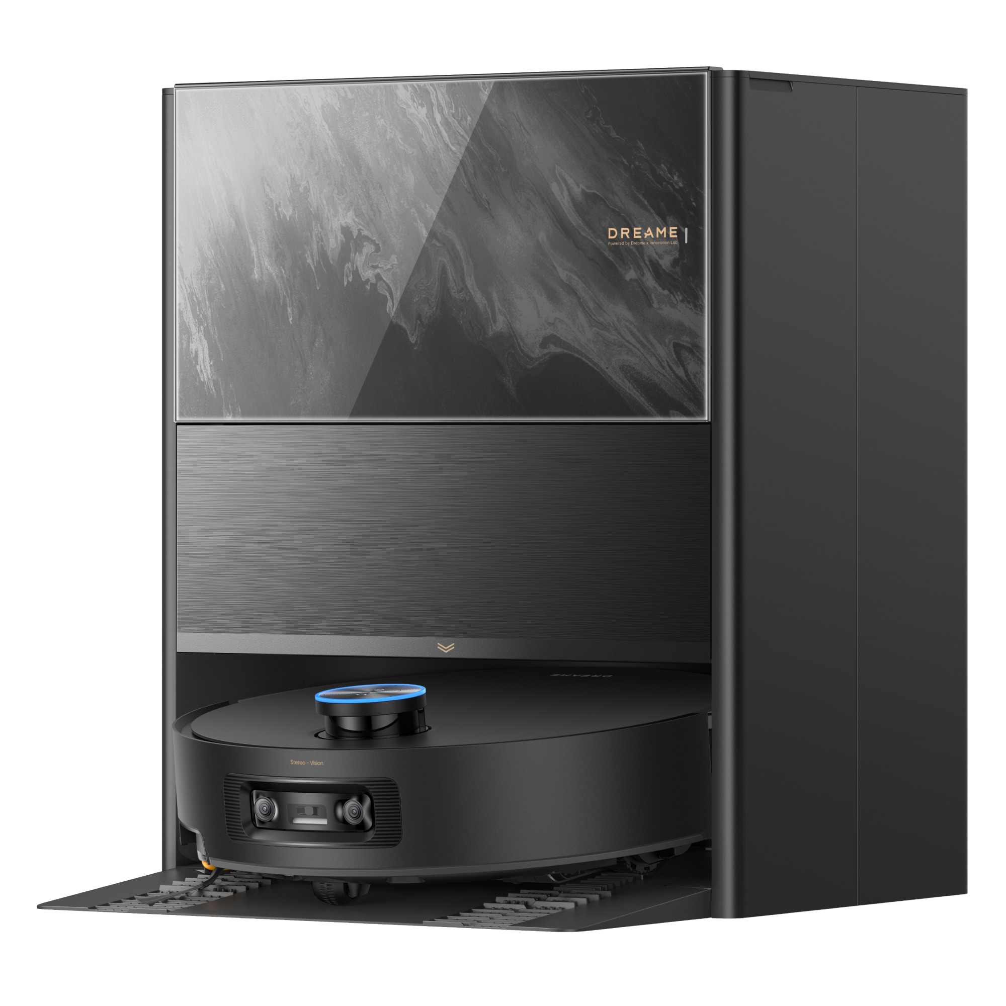 Dreame Nass-Trocken-Saugroboter "Aqua20 Pro Ultra Roller X Complete Marble Black" Vollautomatische Absaugstation, App-Steuerung