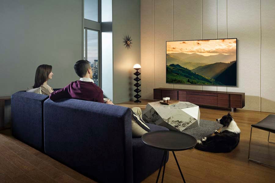 Smart-TV, mit Quantum 100% Hub LED-Fernseher, HDR,AirSlim,Gaming Samsung 125 Dots,Quantum BAUR Farbvolumen | Zoll, cm/50