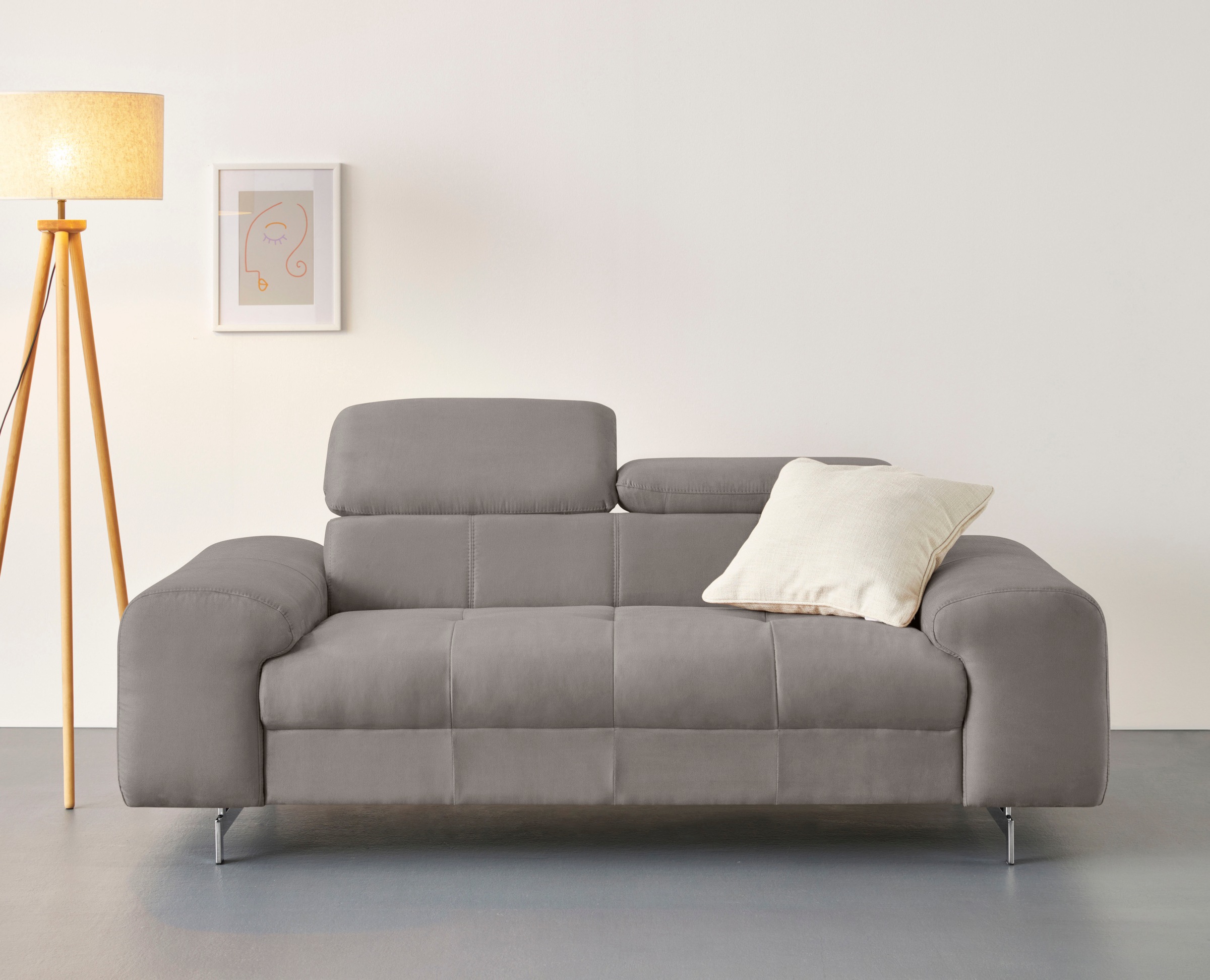 COTTA 2-Sitzer "Chef", Big-Sofa mit Kopfteilverstellung, edle Metallkufen günstig online kaufen