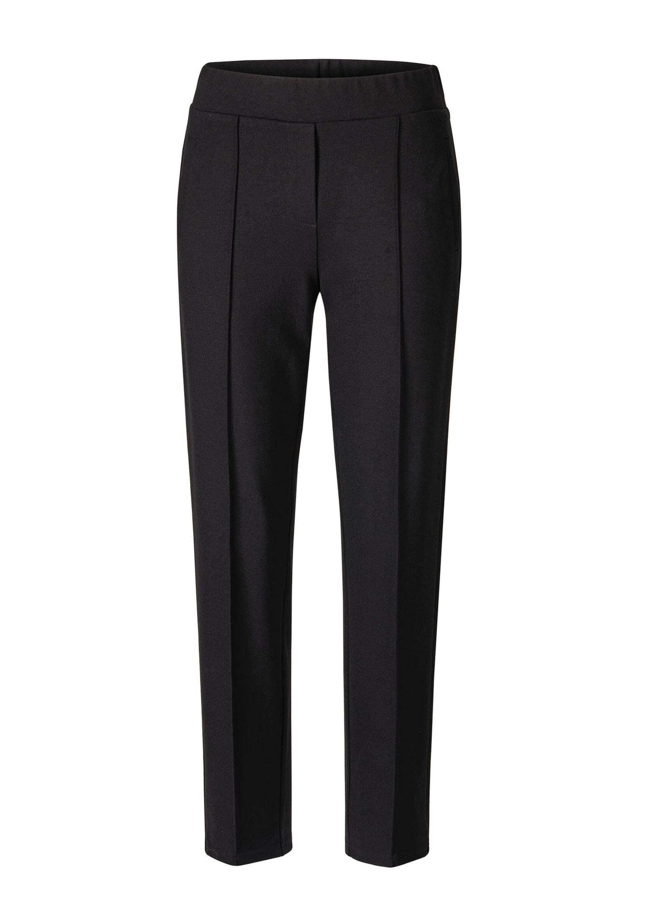 GOLDNER Chinohose "Elegante Jerseyhose mit Biese" Reißverschluss-Optik vorne