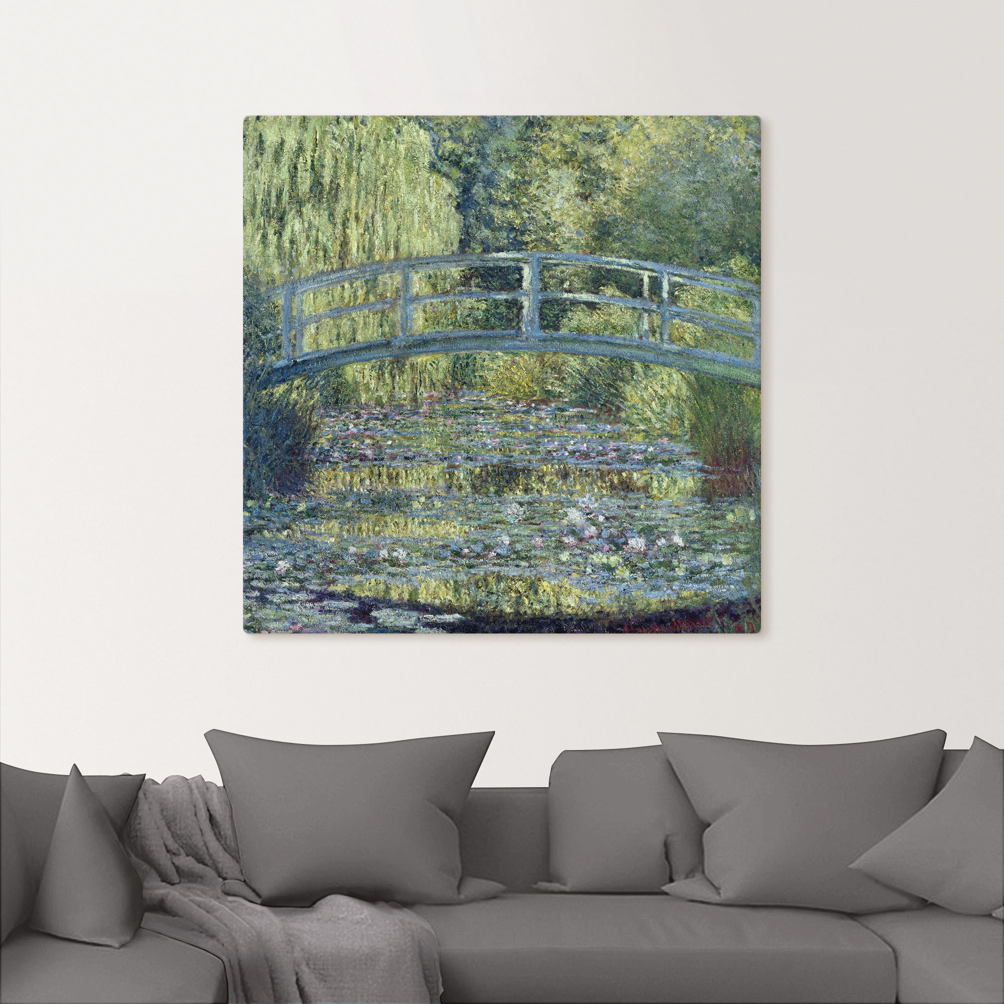 Artland Leinwandbild »Der Seerosenteich, Harmonie in Grün«, Gartenbilder, (1 St.), auf Keilrahmen gespannt