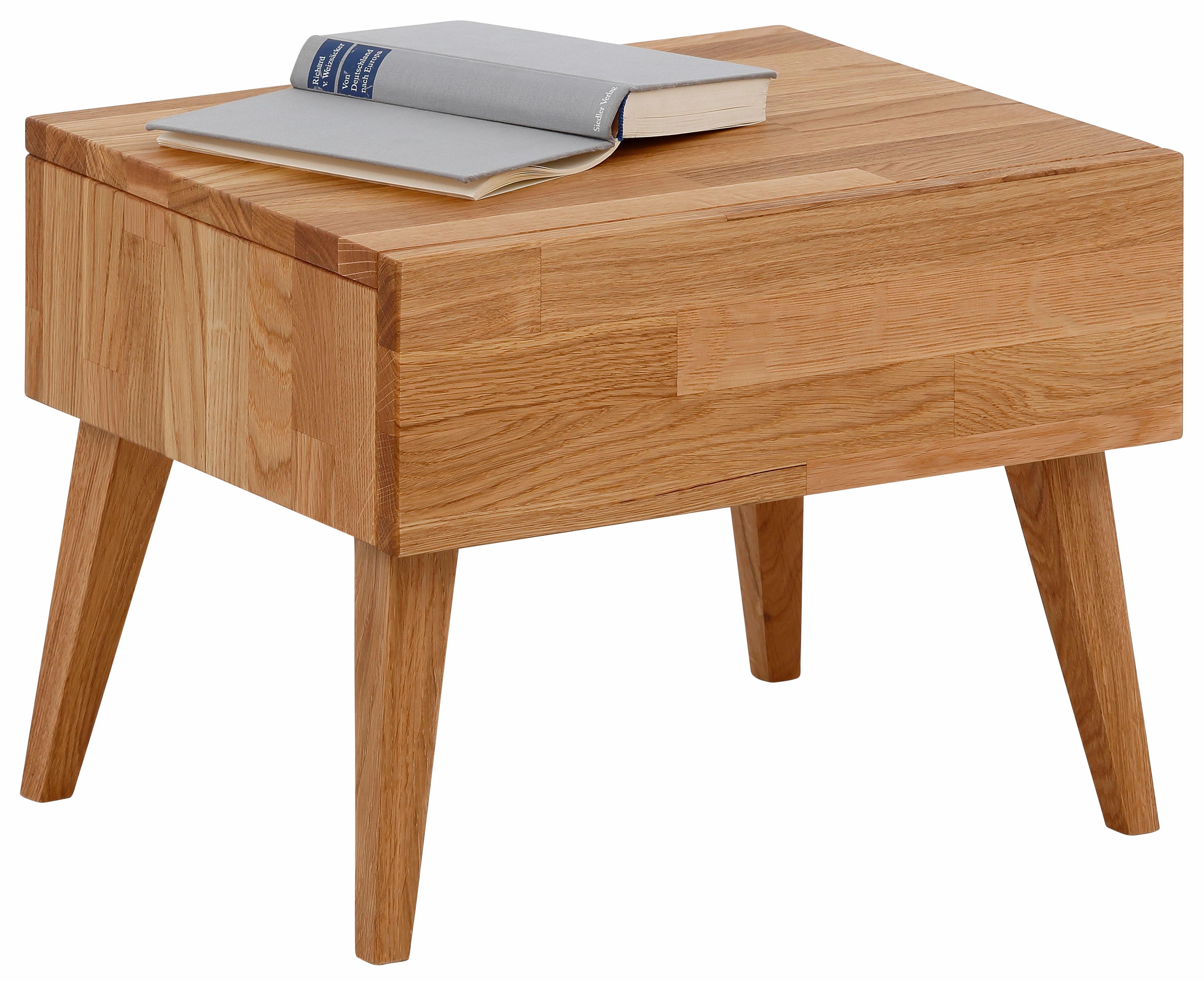 Home affaire Nachttisch Natali, mit einer Schublade, aus massiver Eiche, Breite 45 cm