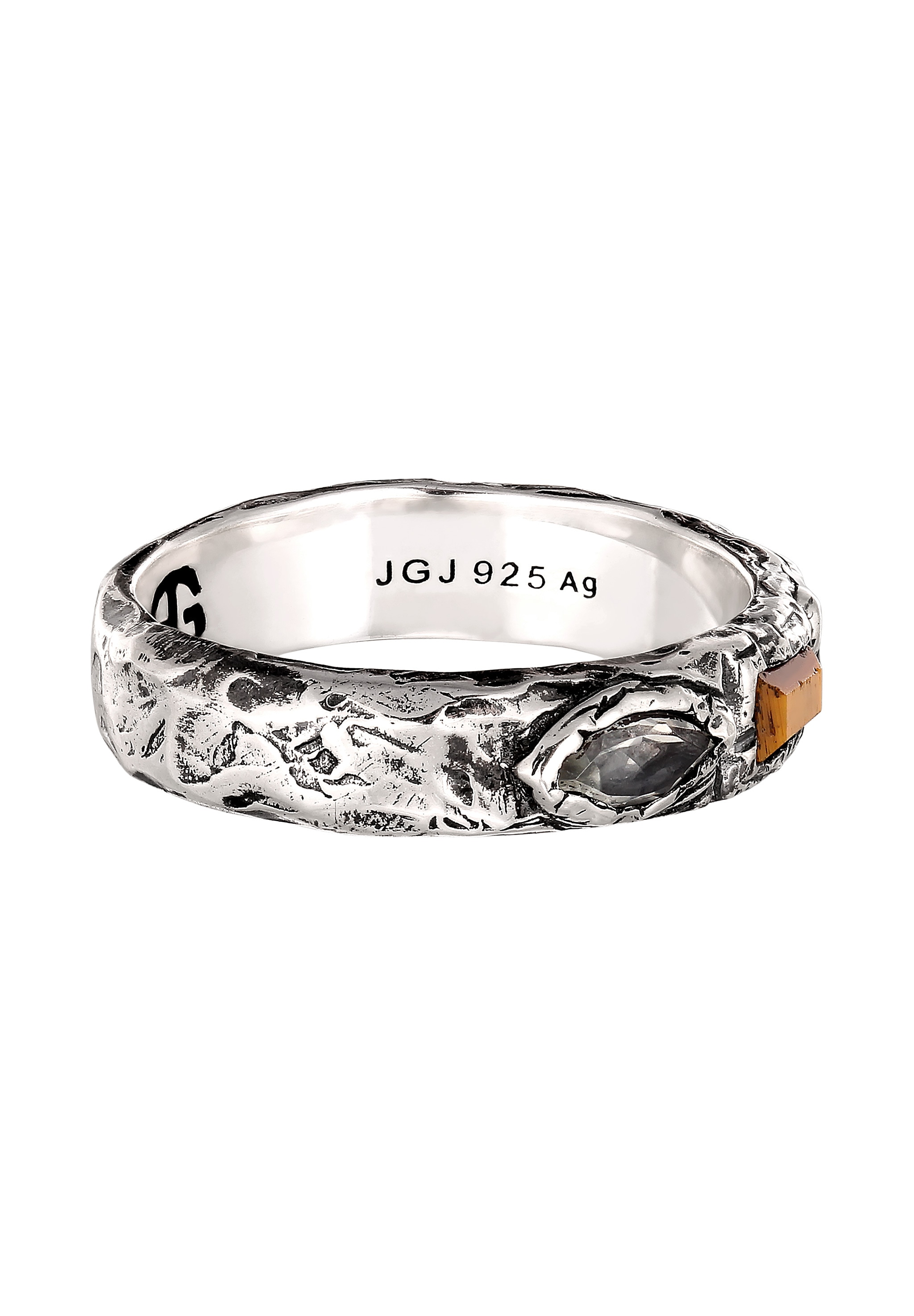 HAZE & GLORY Partnerring »Ring Ring Unisex Quarz Braun 925 Sterling Silber«