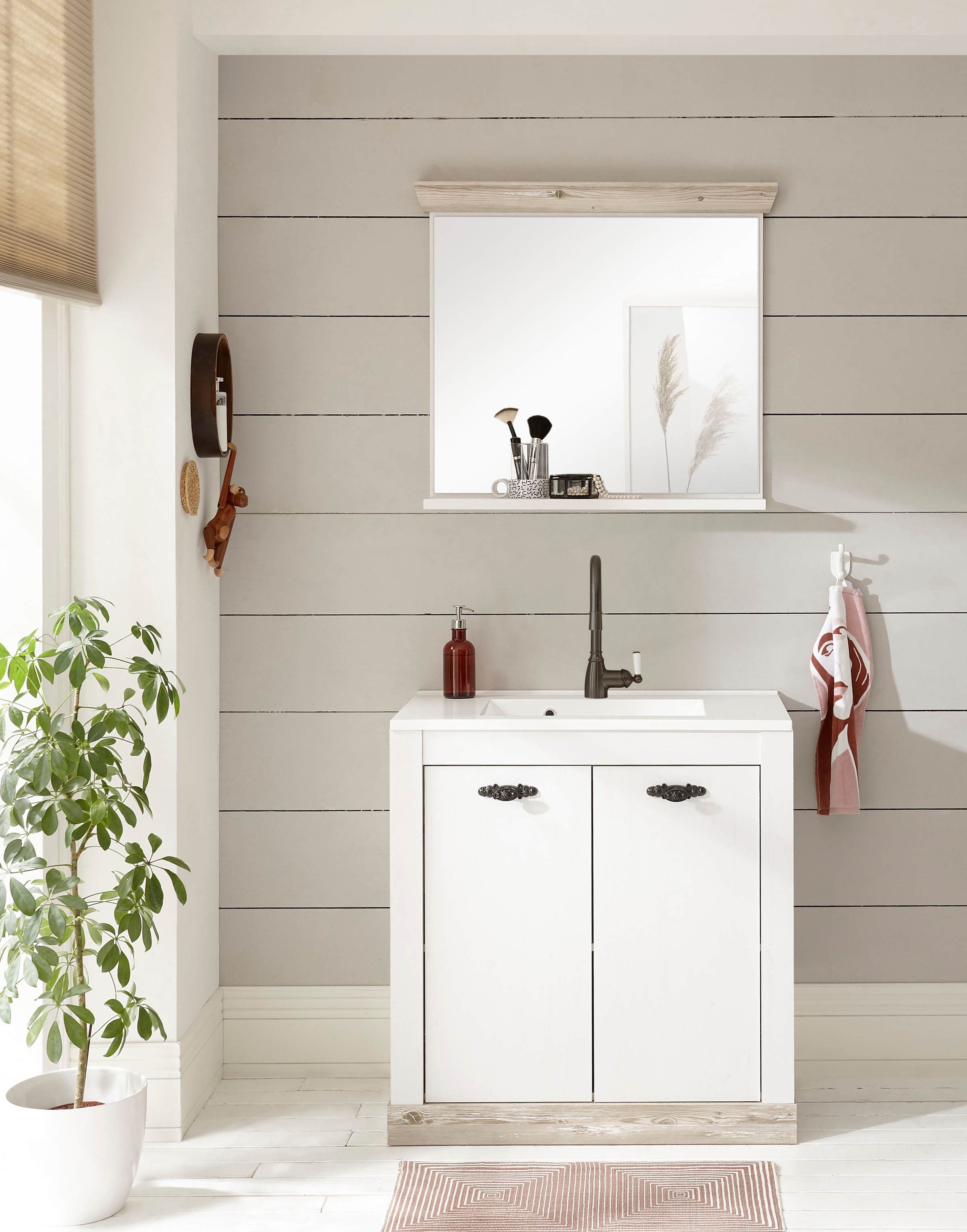 Home affaire Badmöbel-Set "Florenz, Bad im Landhausstil, 2-teiliges Badezim günstig online kaufen