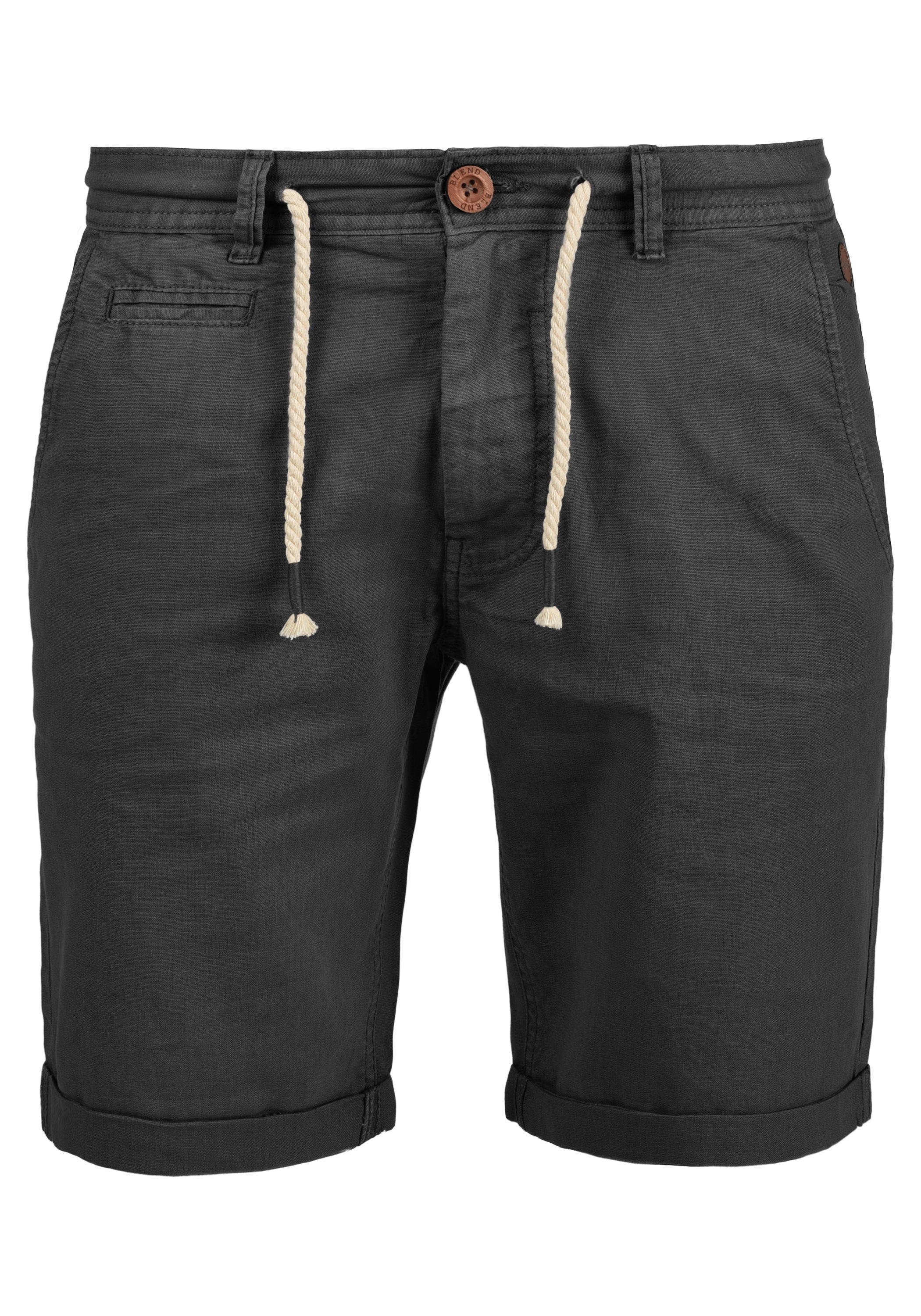 Shorts BLEND "Shorts BHLias", Herren, Gr. 3XL, N-Gr, grau (phantom grau), Obermaterial: 55% Leinen LI. 45% Baumwolle CO., Hosen Shorts 2