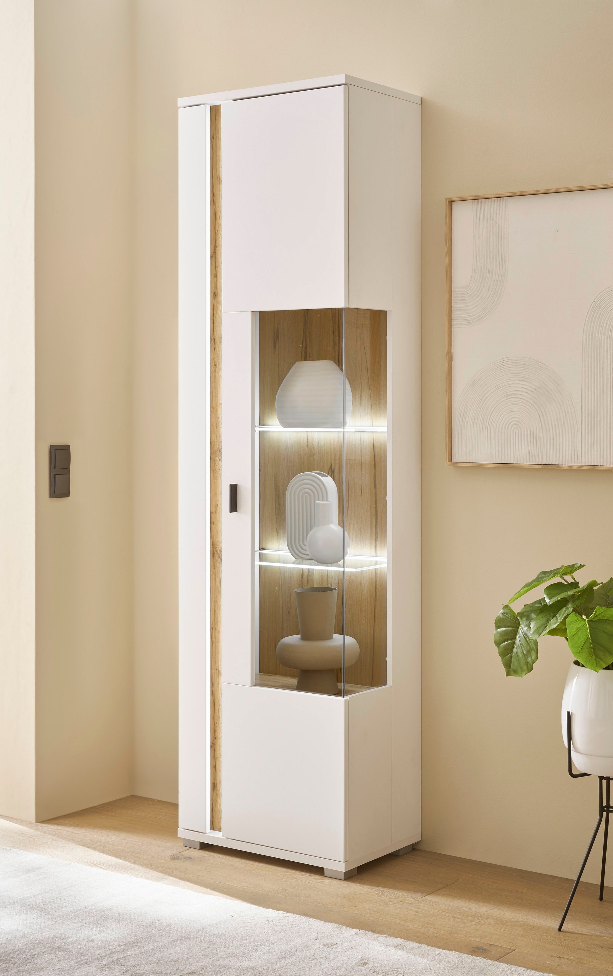 Home affaire Vitrine "LONG ISLAND" 1 Stk. tlg. in moderner Trendfarbe,inklu günstig online kaufen